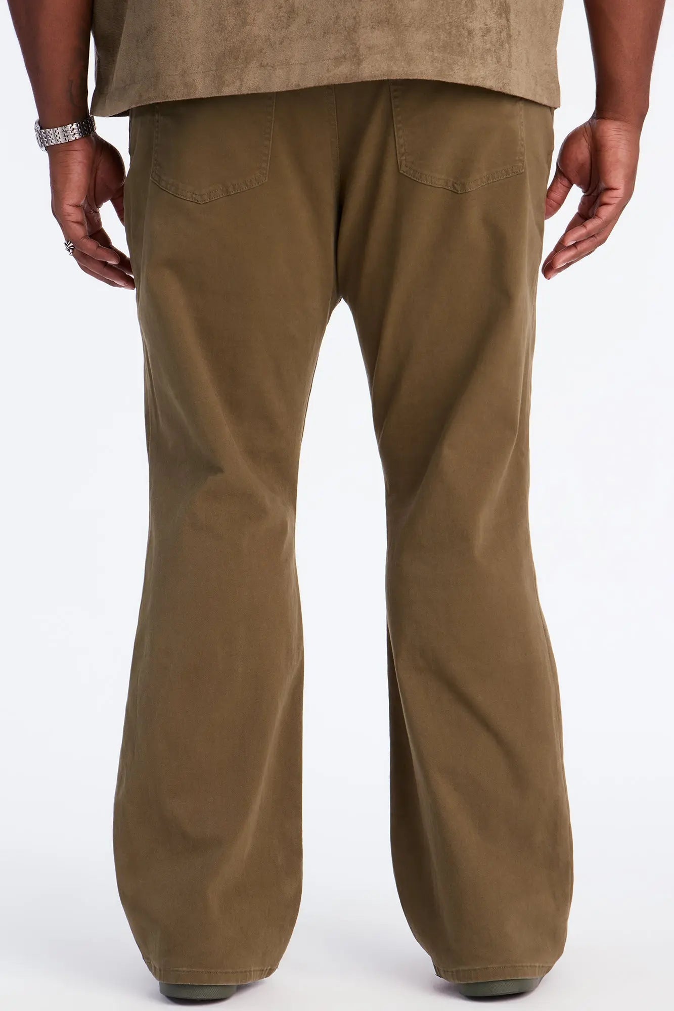 Mac Chino Stacked Slim Flare Pants - Olive