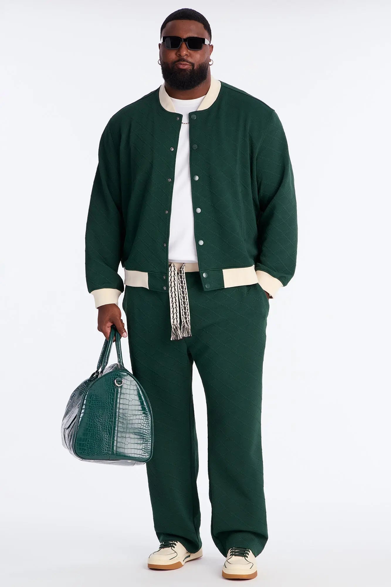 Duke Textured Bomber Jacket - Green
