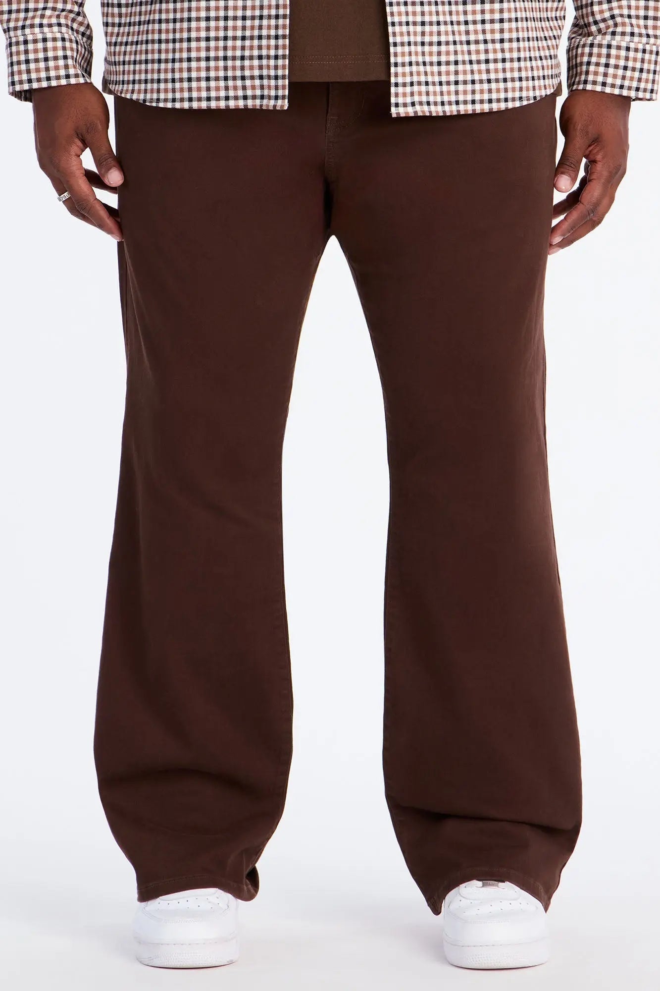 Mac Chino Stacked Slim Flare Pants - Dark Brown