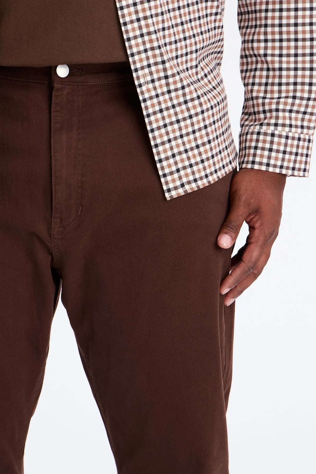 Mac Chino Stacked Slim Flare Pants - Dark Brown