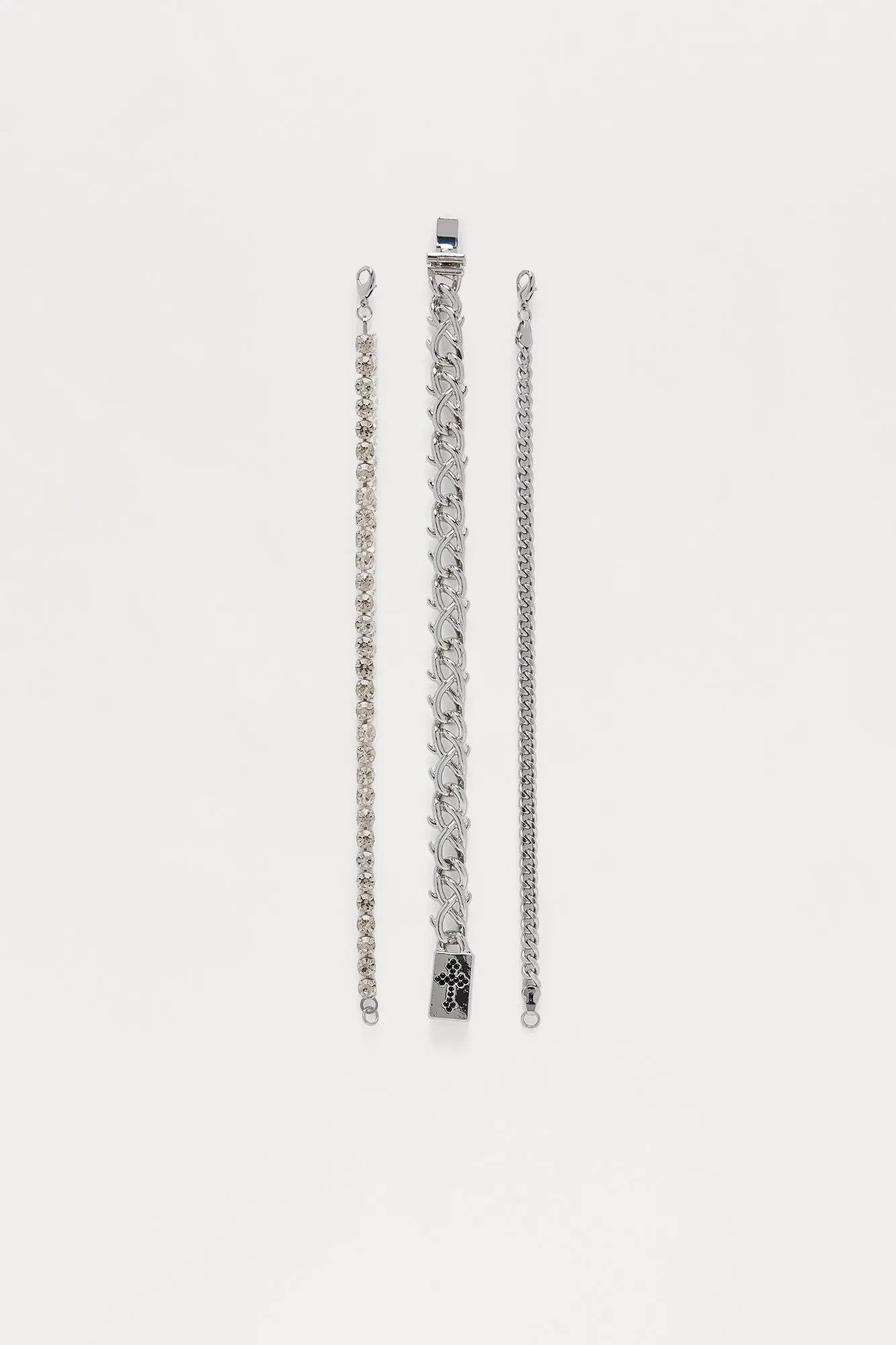 Effortless Mixed Bracelet Set - Silver