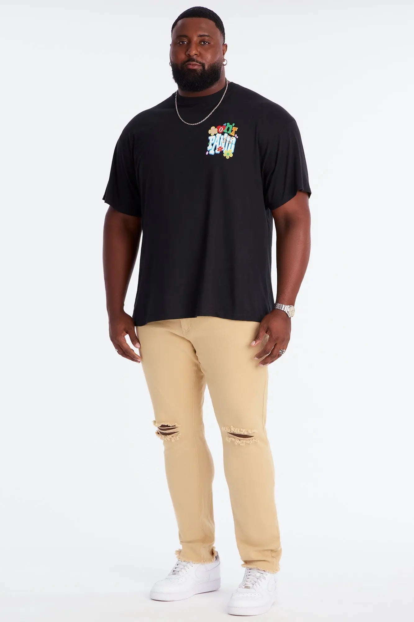 Stacked Skinny Staying Busy Distressed Pant - Khaki