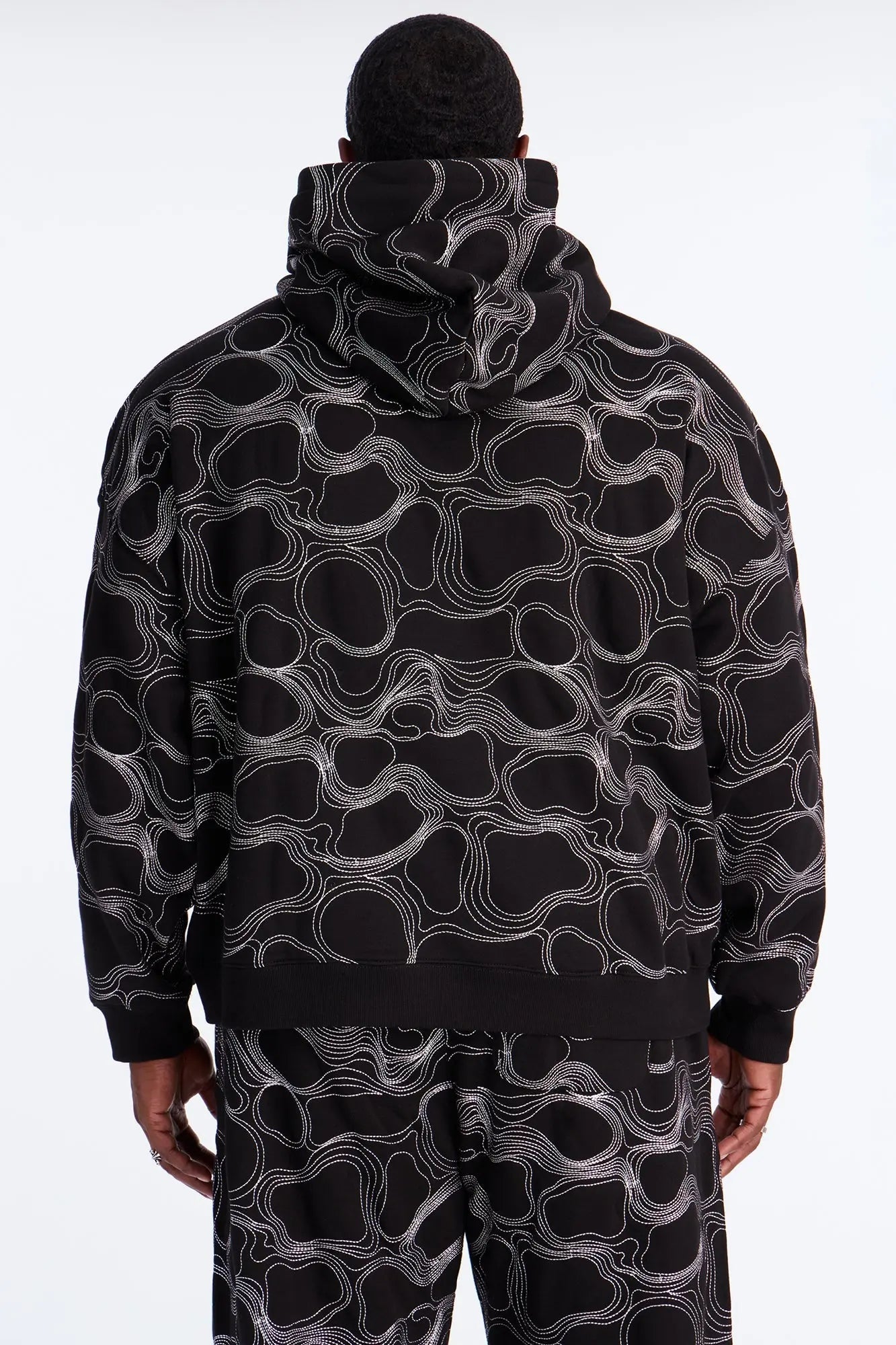Elevation Stitch Oversized Hoodie - Black