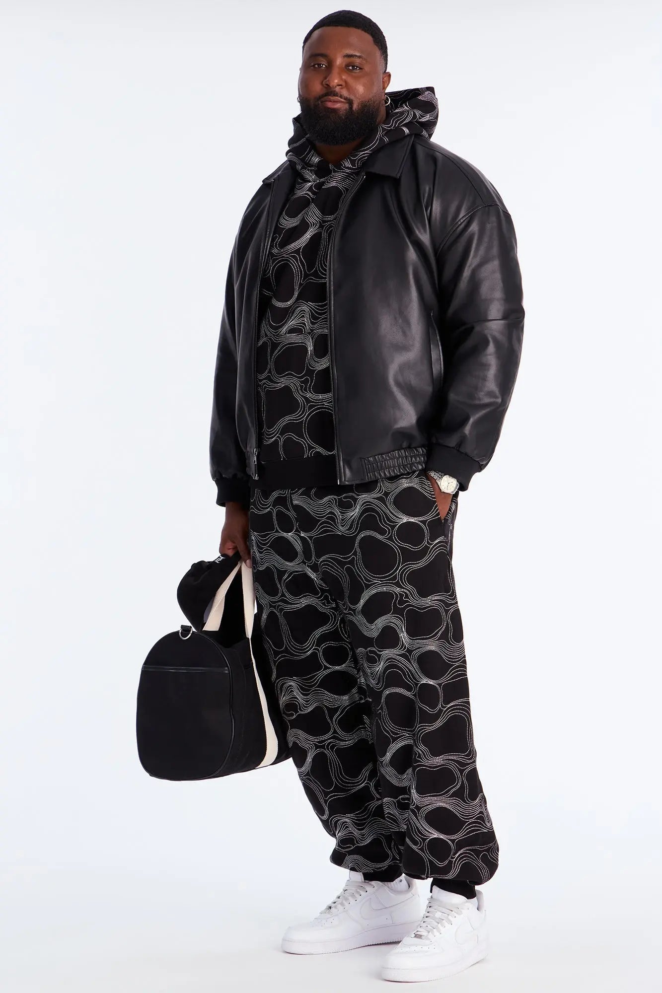 Elevation Stitch Baggy Jogger - Black