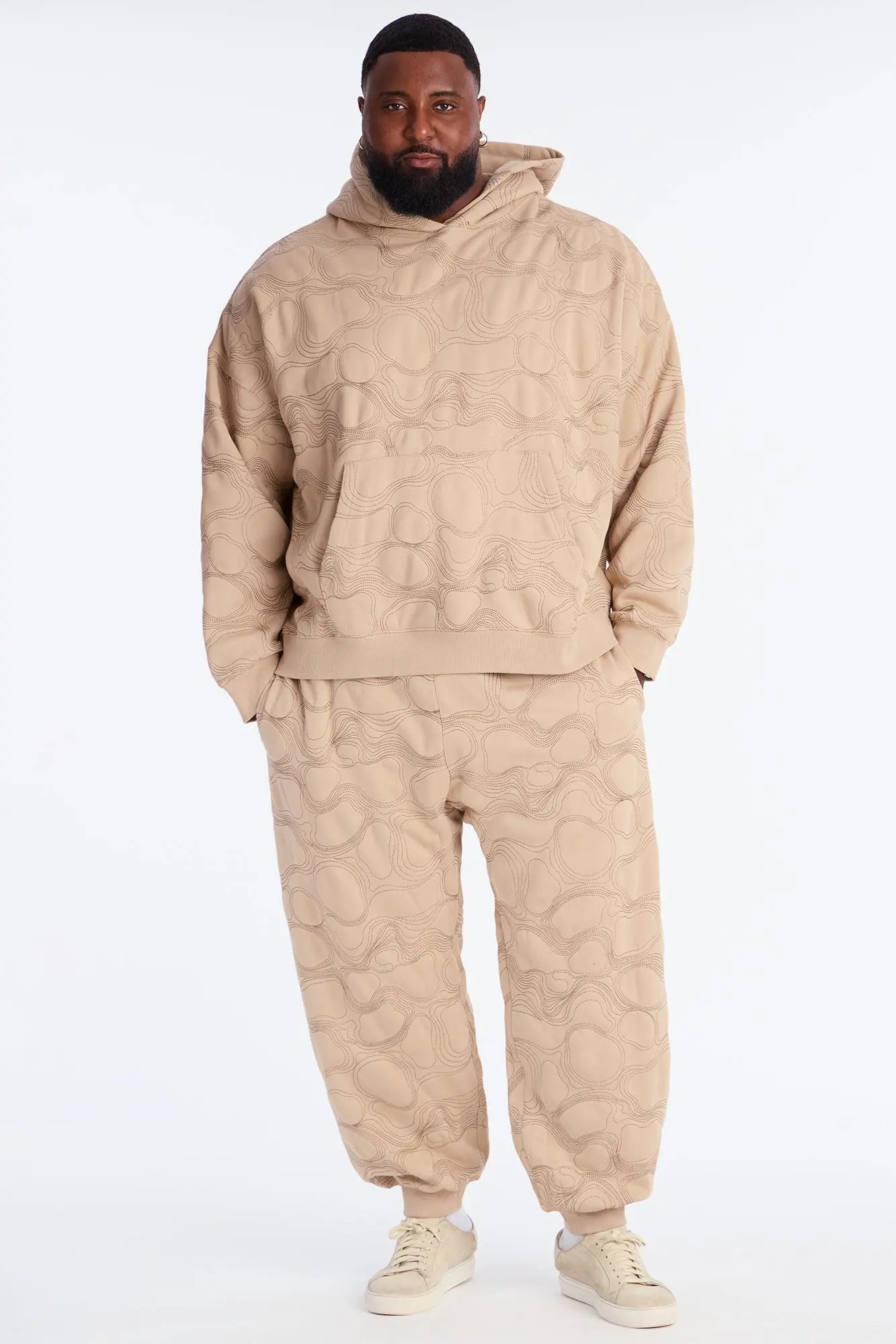 Elevation Stitch Oversized Hoodie - Taupe