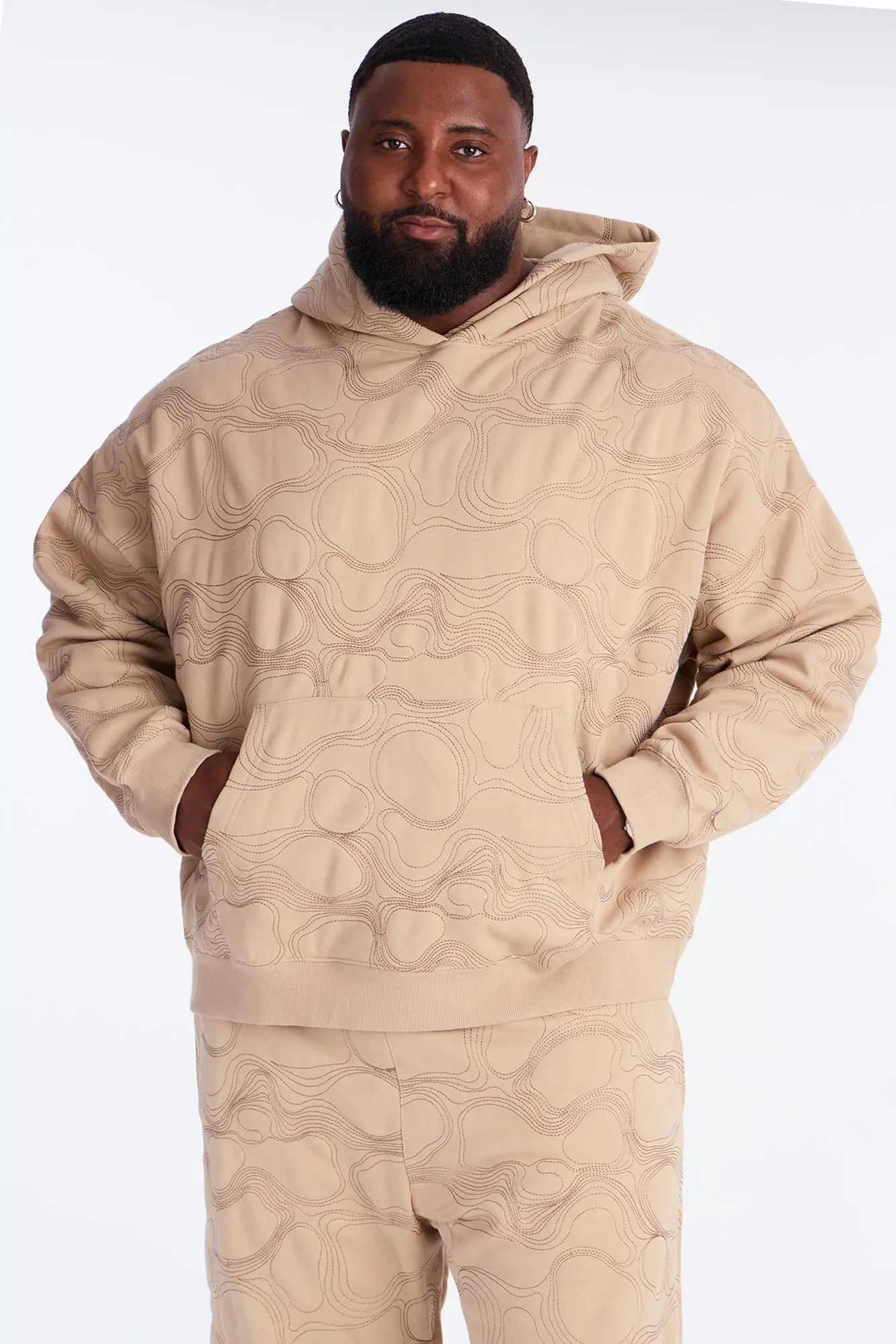 Elevation Stitch Oversized Hoodie - Taupe