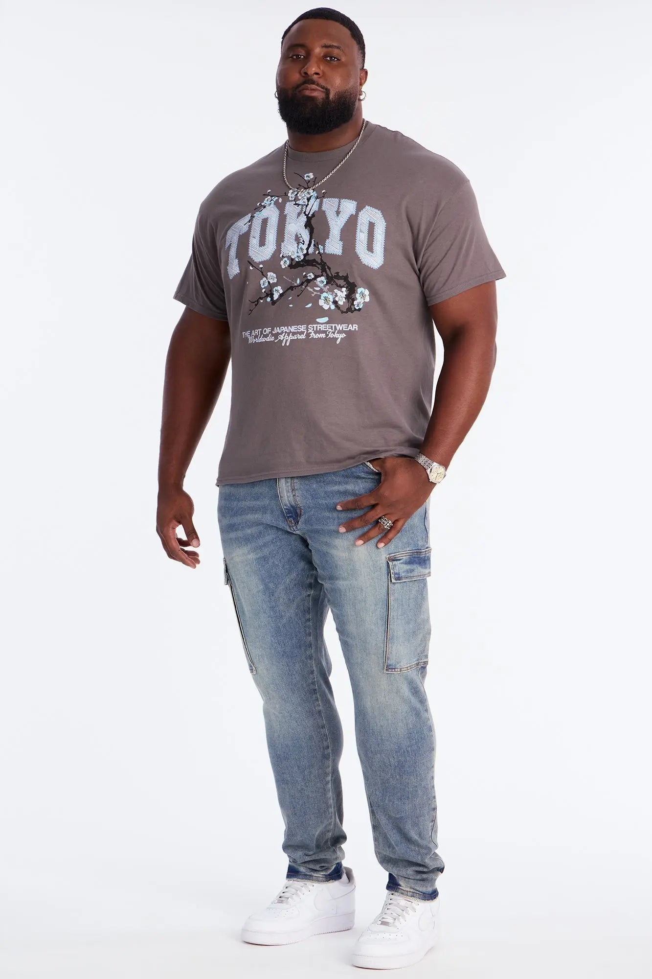 Tokyo Cherry SZN Season Short Sleeve Tee - Charcoal