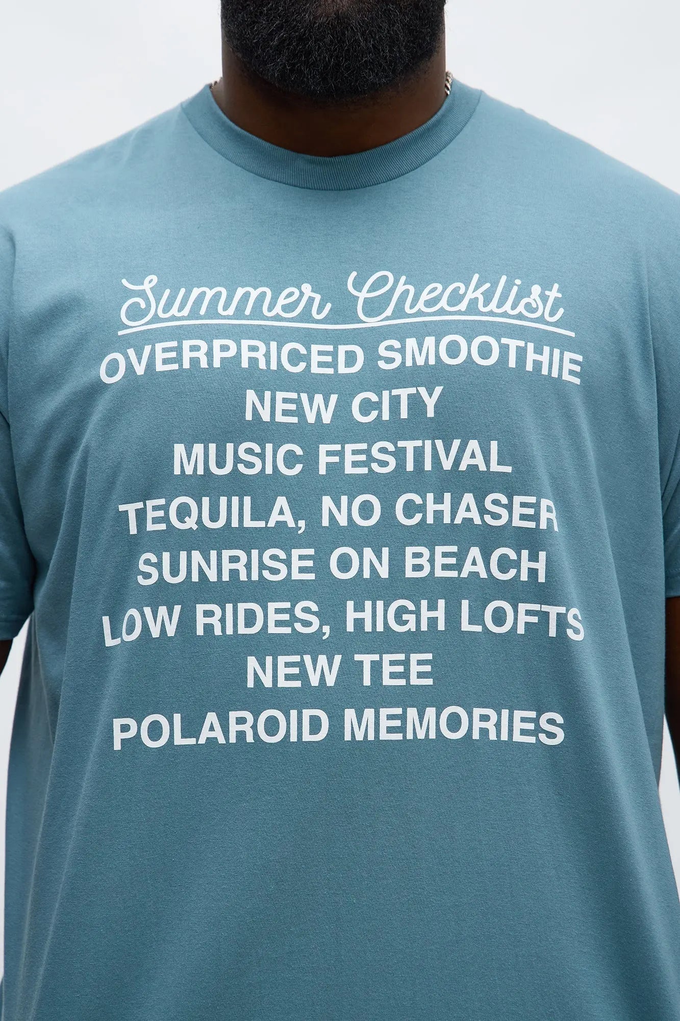 Summer Checklist Short Sleeve Tee - Blue