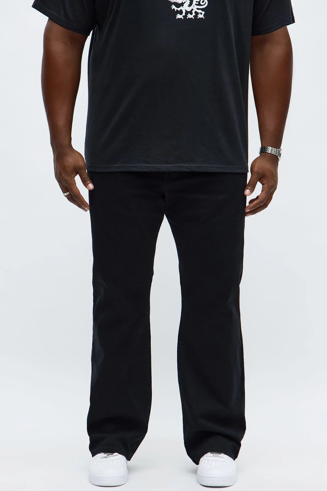 Mac Chino Stacked Slim Flare Pants - Black