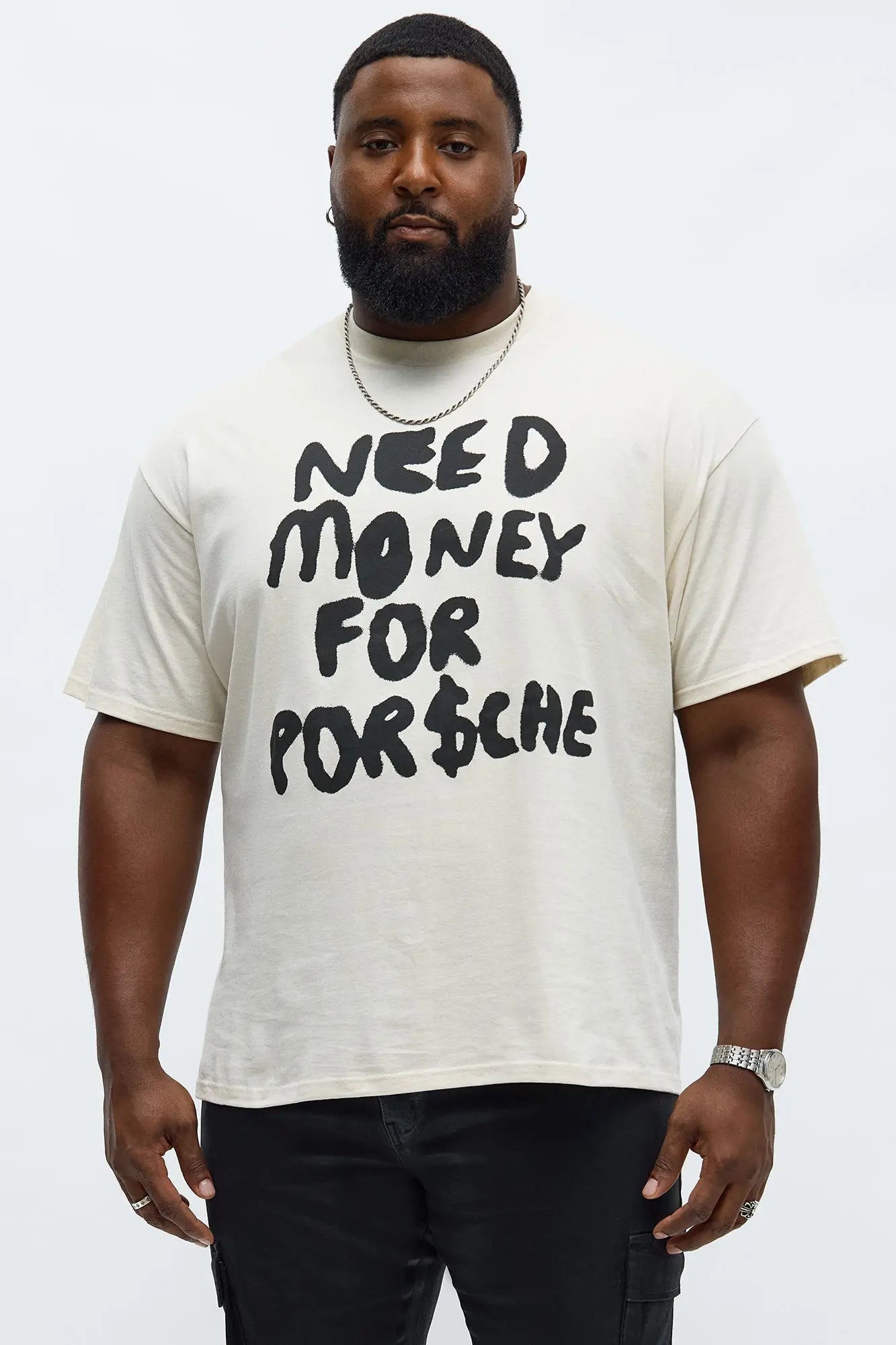 Need Money For Porsche Short Sleeve Tee - Off White