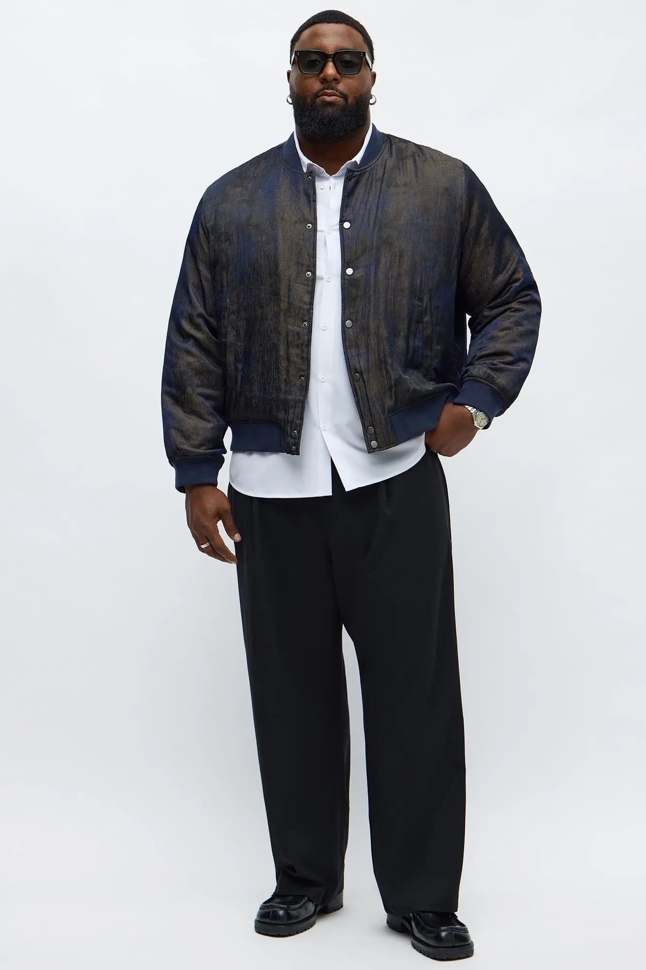 In The Trenches Iridescent Bomber Jacket - Brown/combo