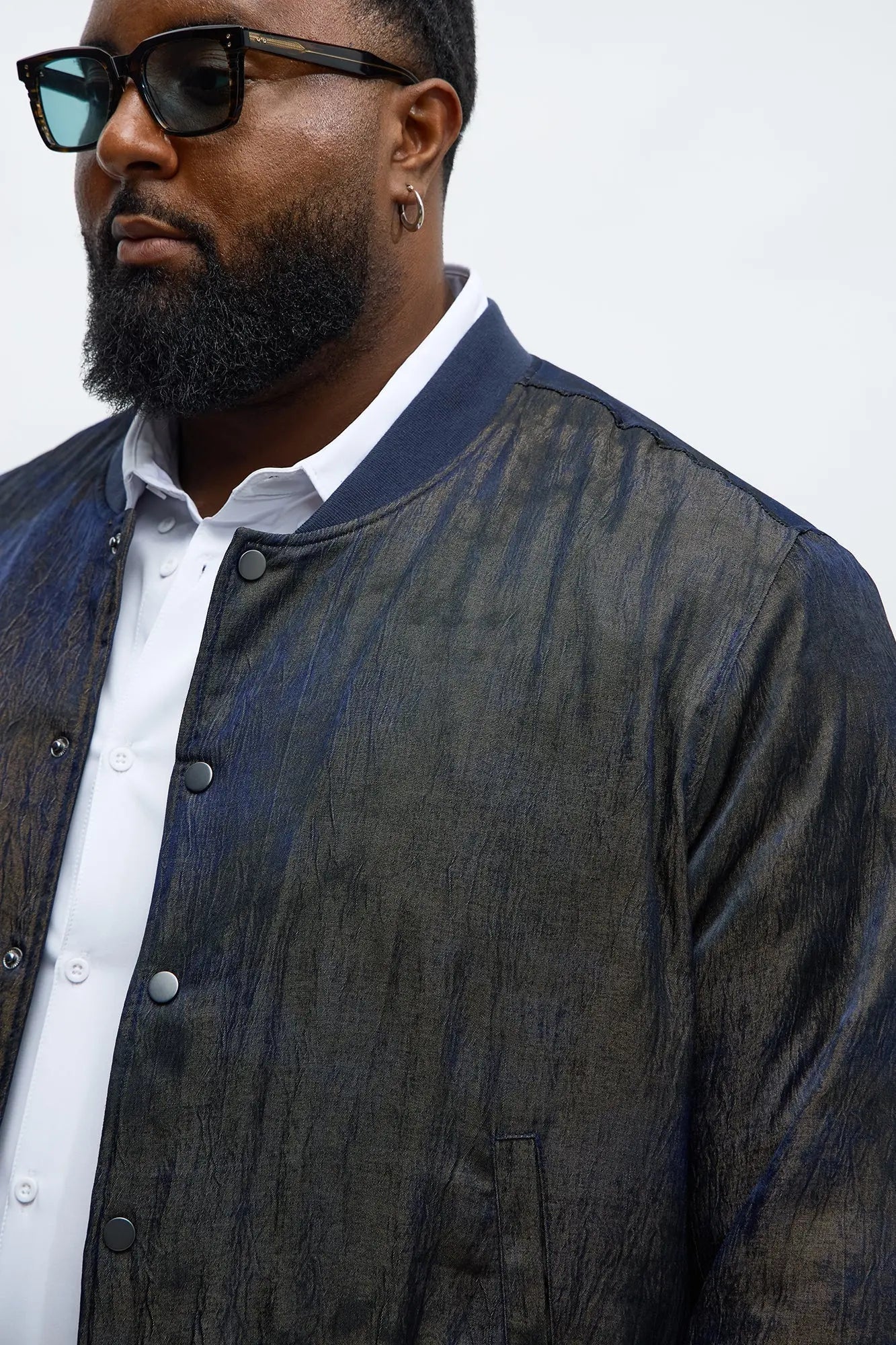 In The Trenches Iridescent Bomber Jacket - Brown/combo