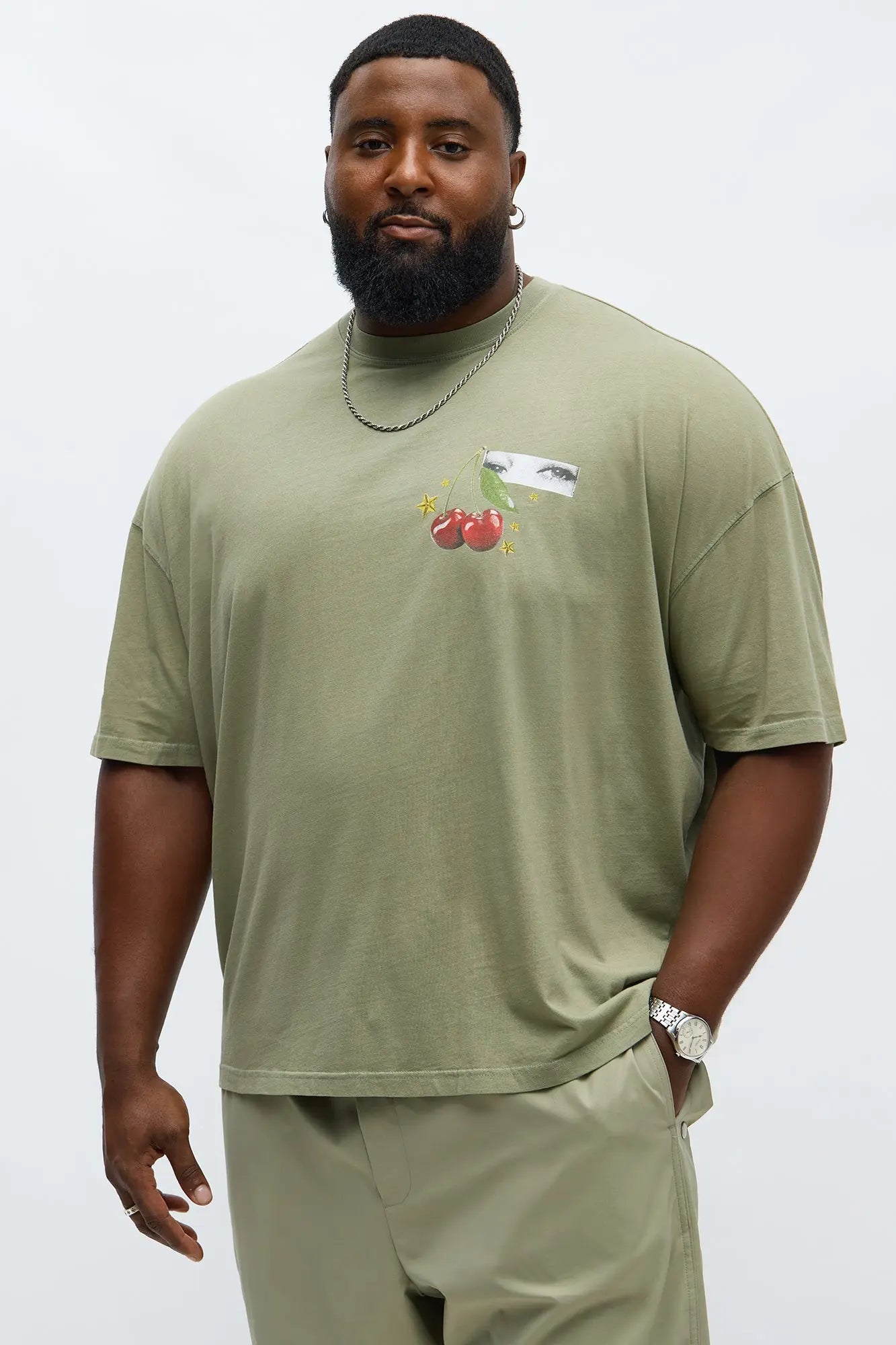 Luck Be A Lady Oversized Short Sleeve Tee - Olive