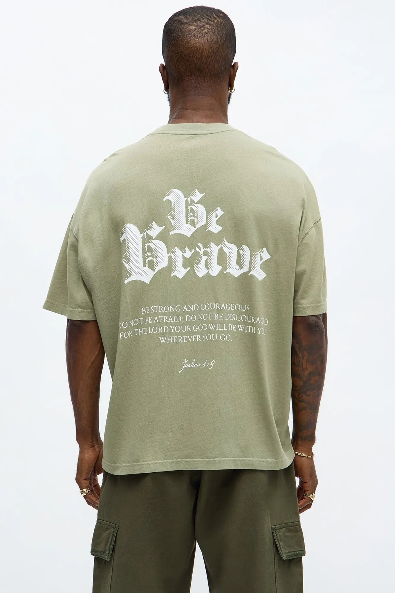 Be Brave Oversized Short Sleeve Tee - Olive
