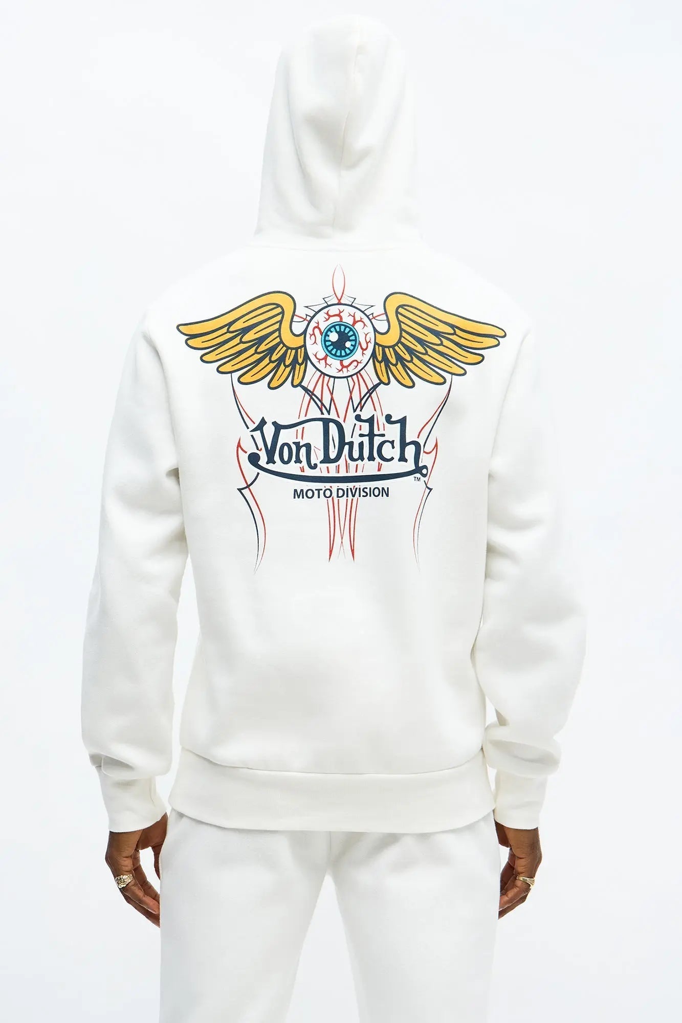 Von Dutch Pinstriped Hoodie - Cream