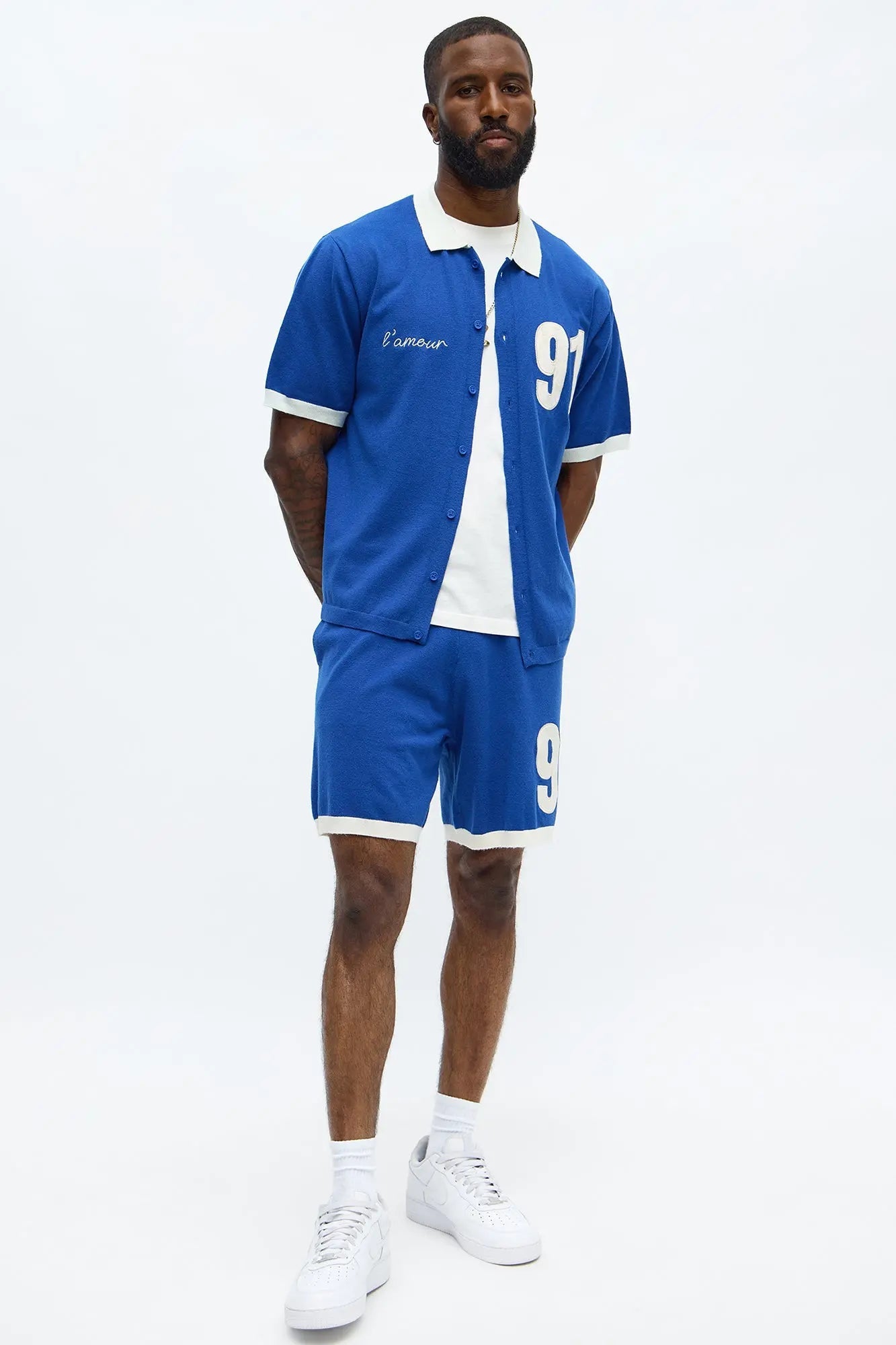 Relaxed Fit 91 Sweater Shorts - Blue