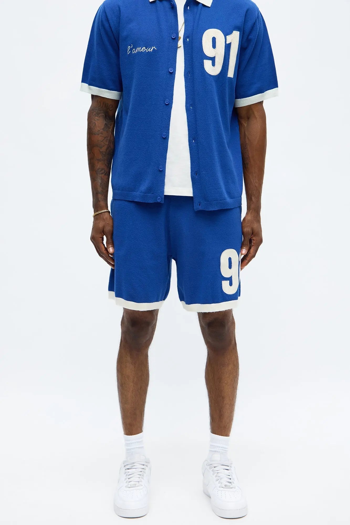 Relaxed Fit 91 Sweater Shorts - Blue