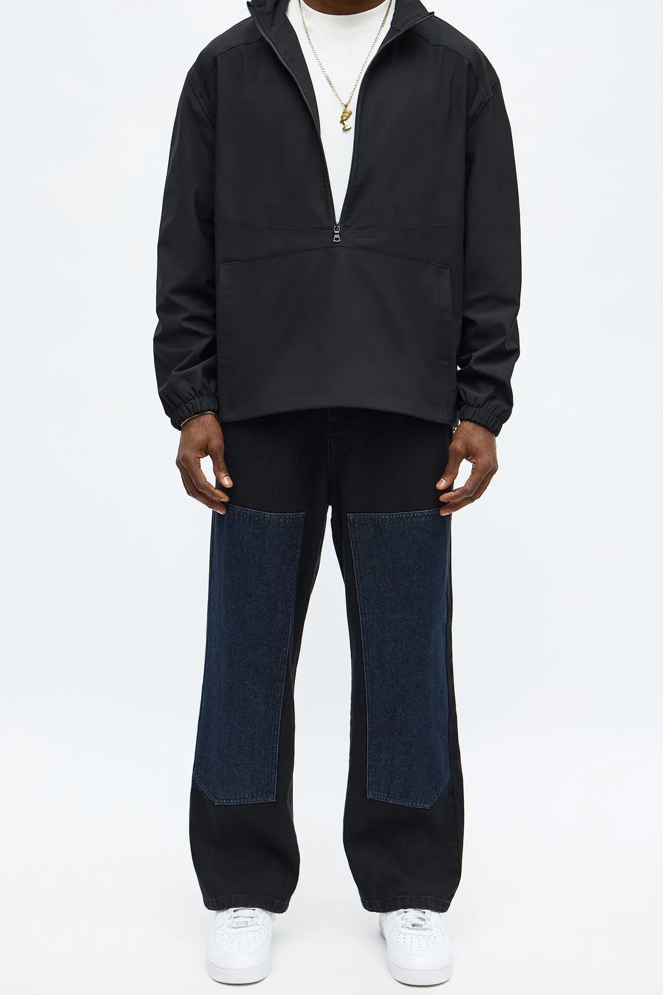 Baggy Raw Panel Jean - Black