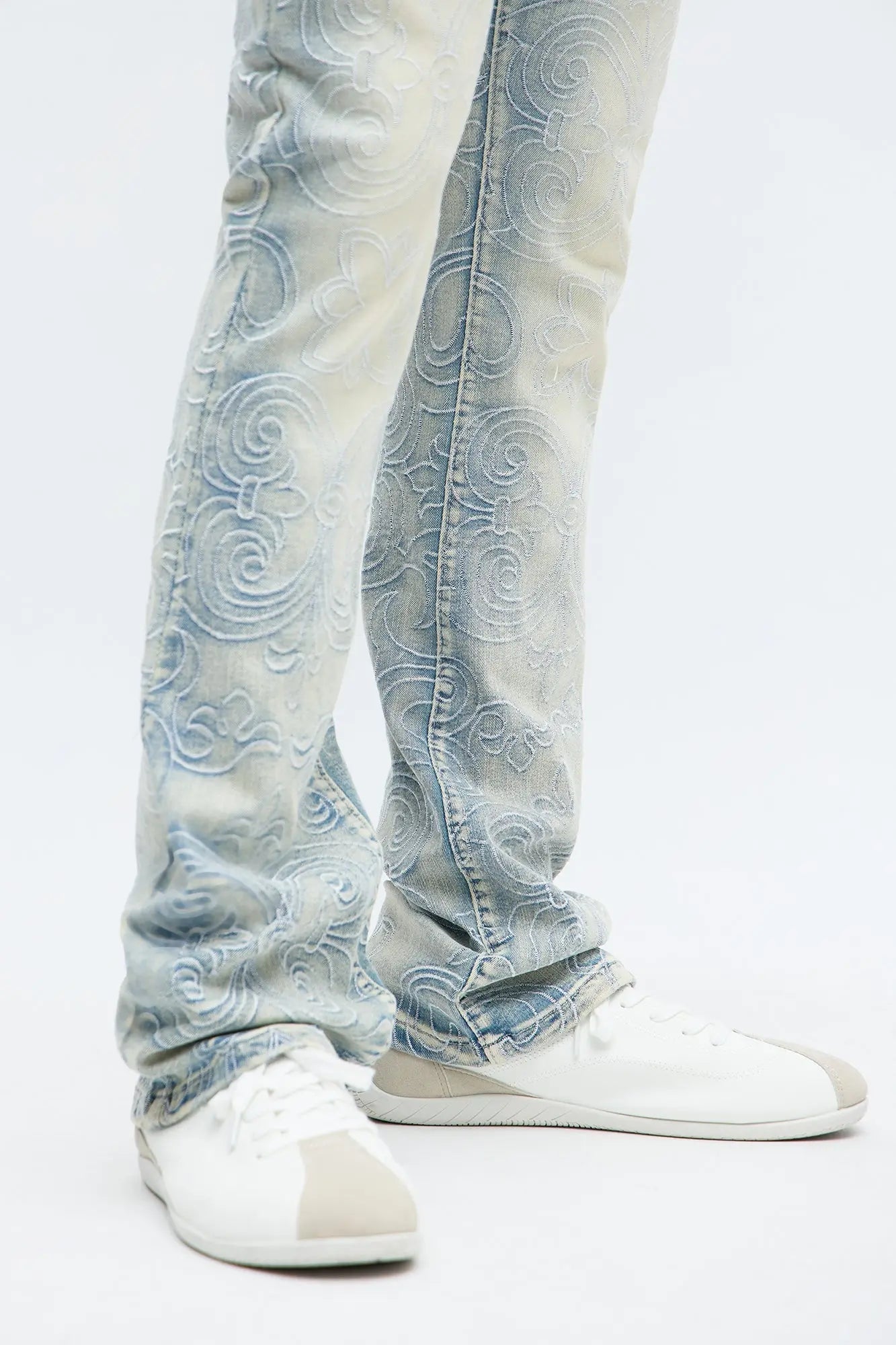 Stacked Skinny Flare Mystic Embroidered Jean - Light Wash