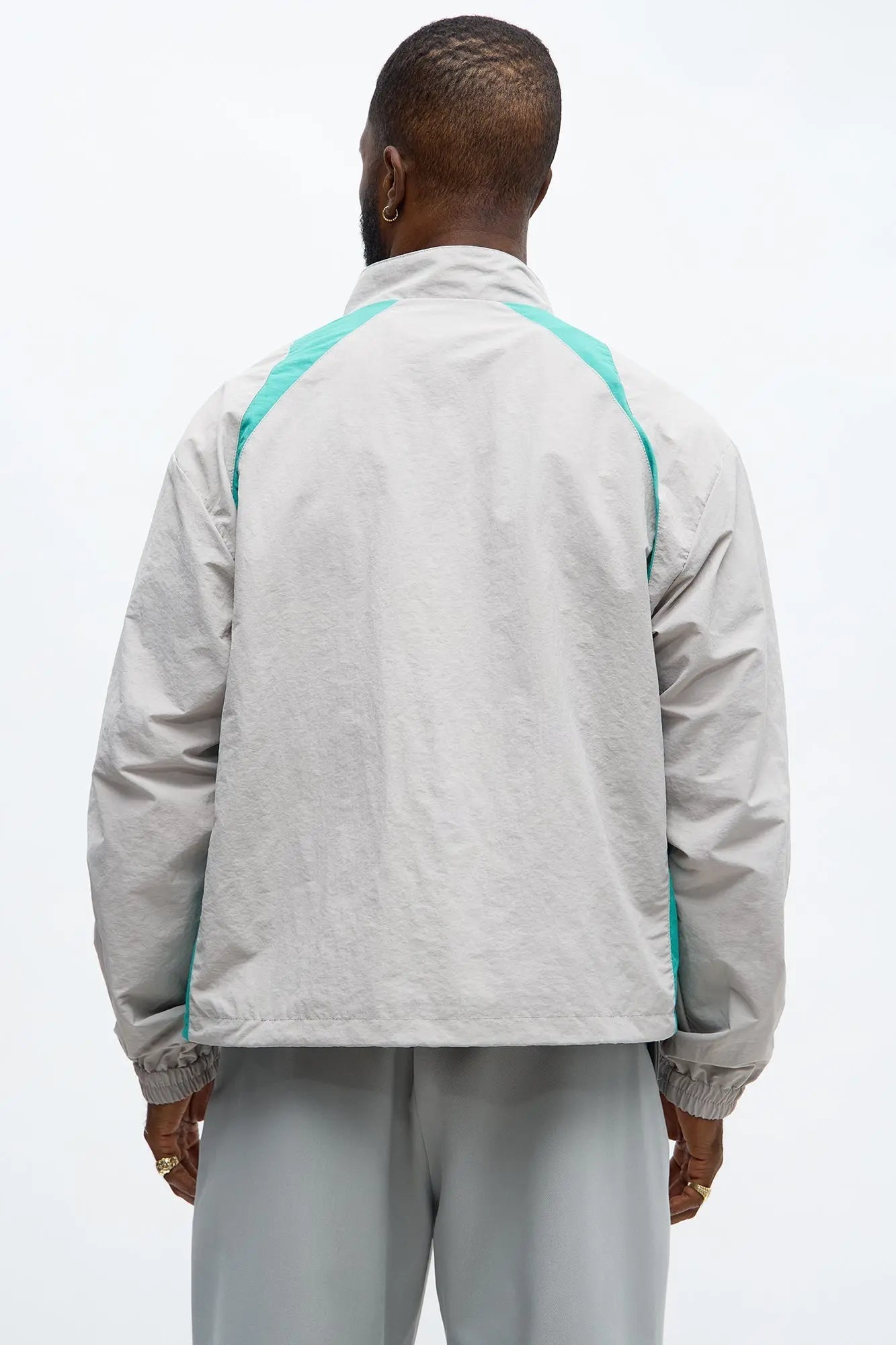 Around The Block Windbreaker Jacket - Grey/combo