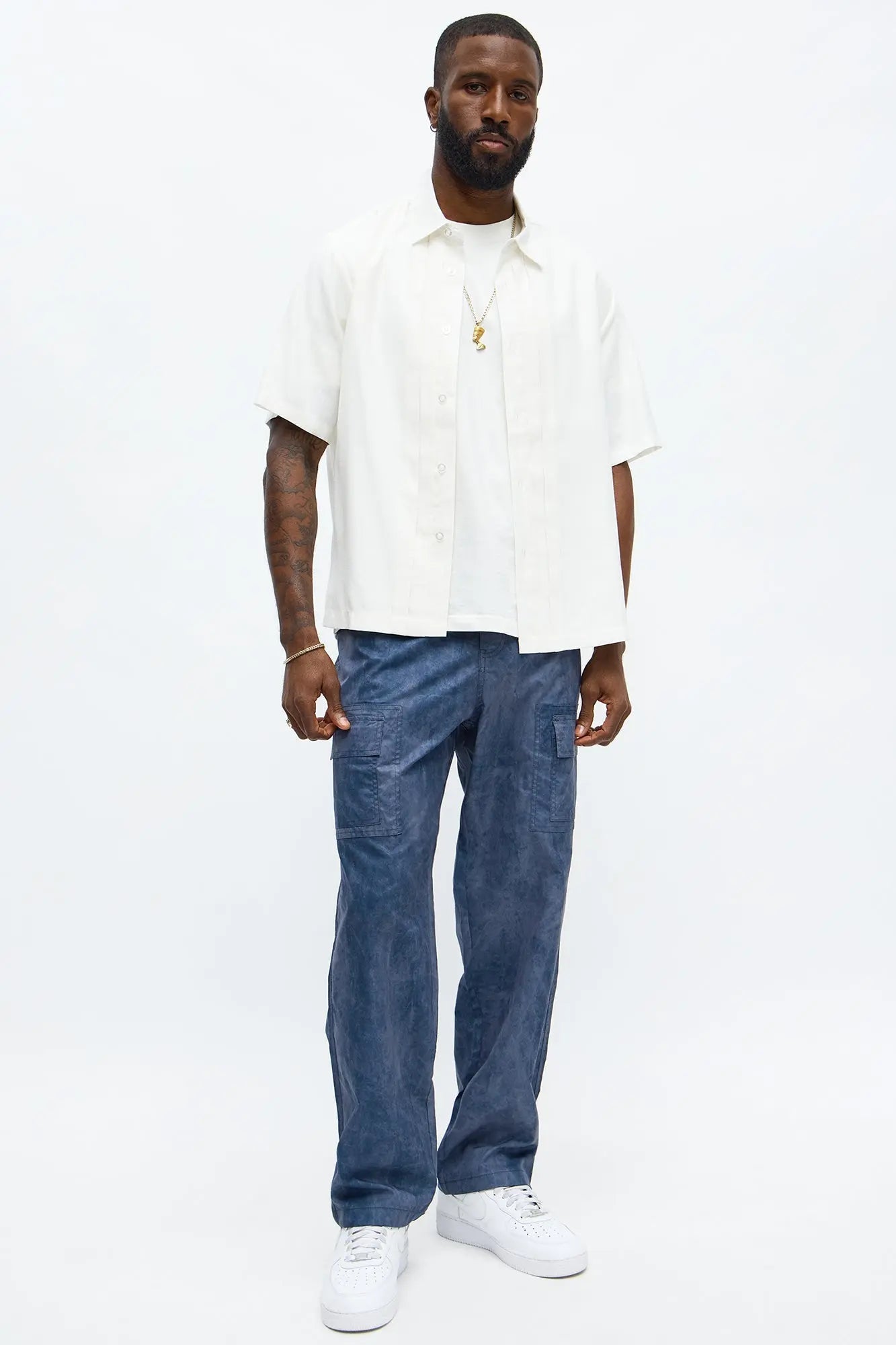 Relaxed Straight Cloudy Days Cargo Pant - Blue