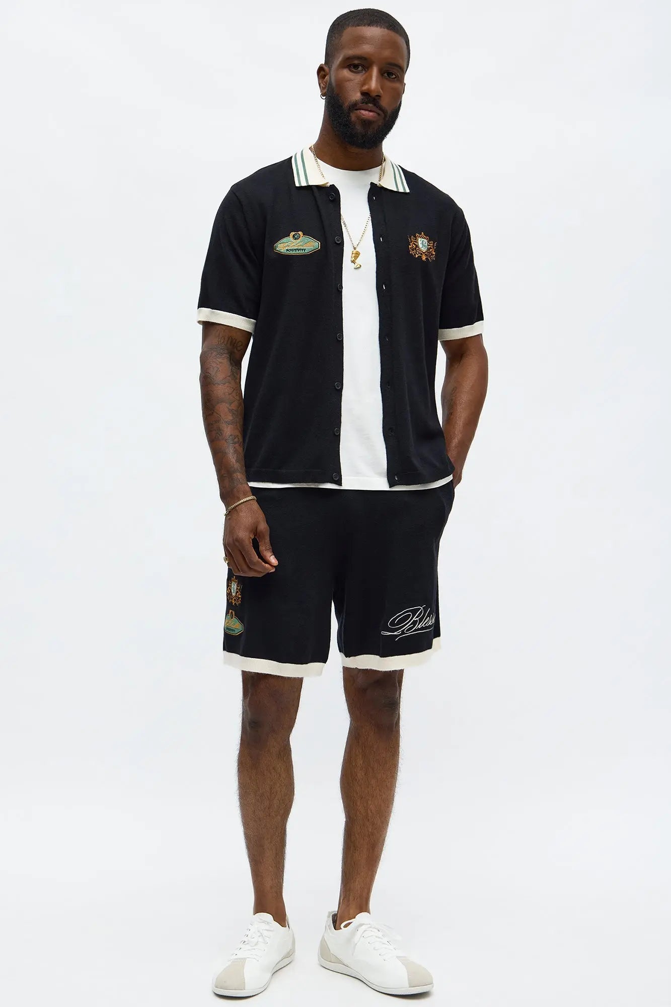 Relaxed Fit Blessed Shorts - Black