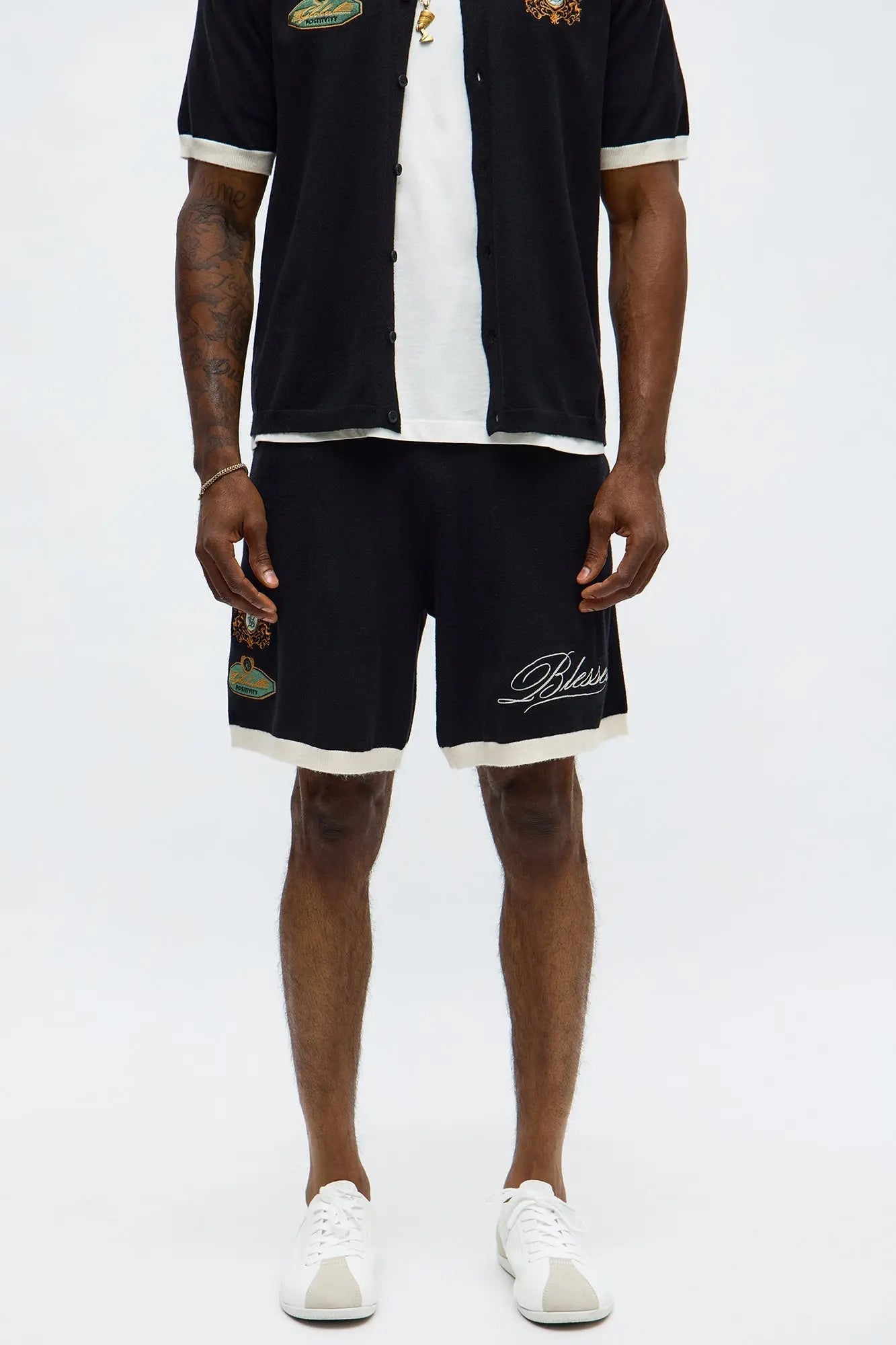 Relaxed Fit Blessed Shorts - Black