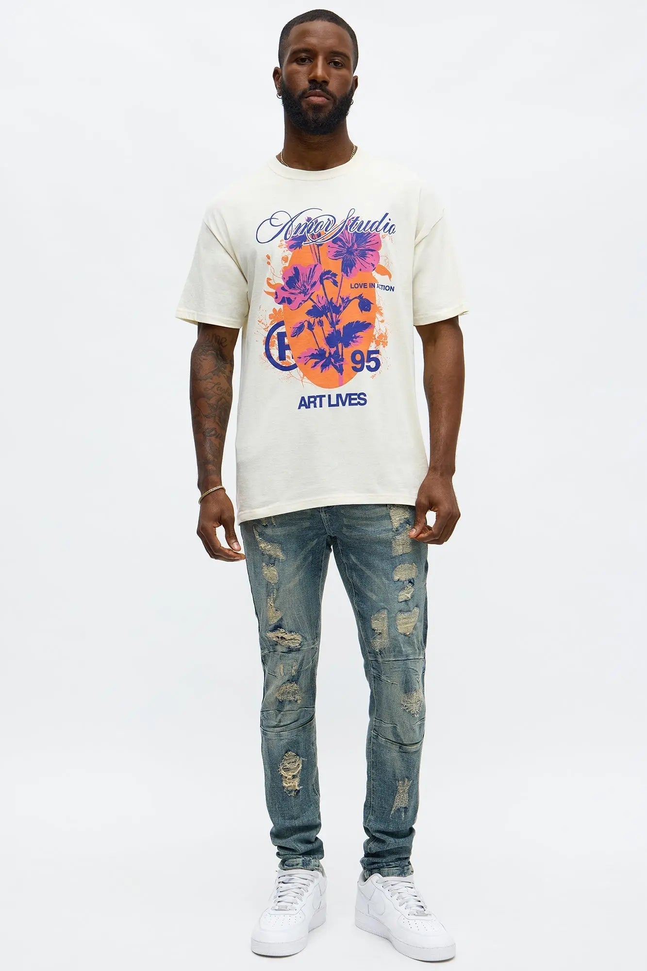 Amor Studio Art Lives Short Sleeve Tee - Natural