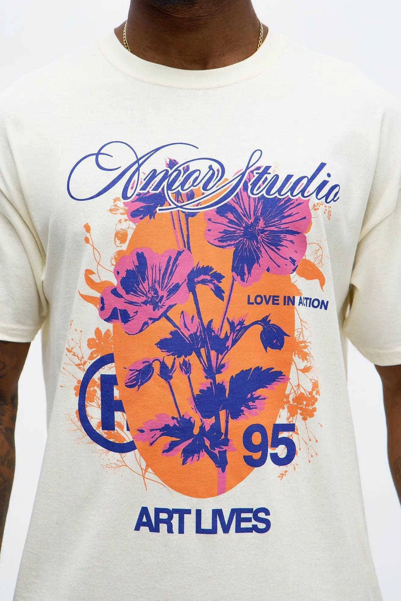 Amor Studio Art Lives Short Sleeve Tee - Natural