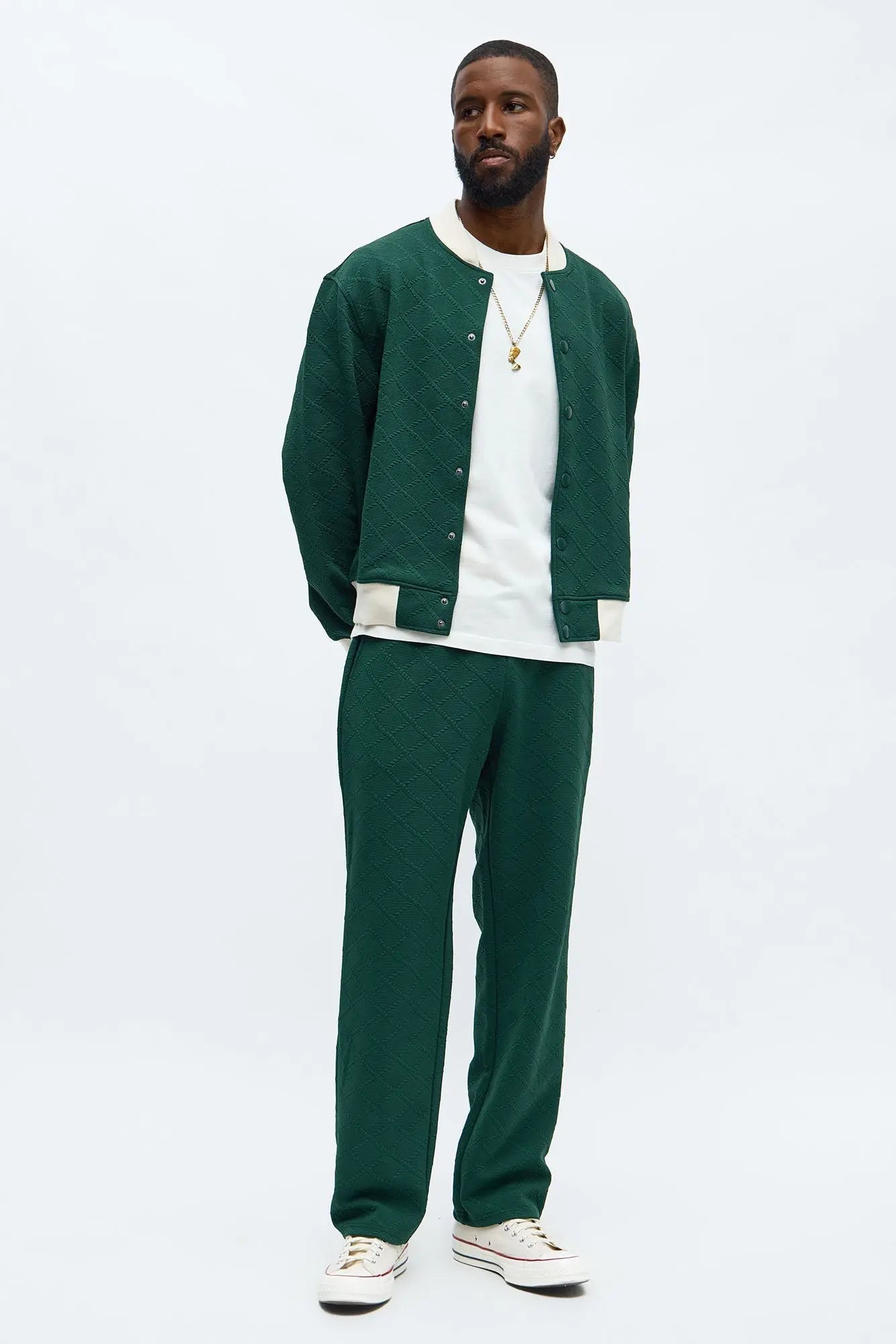 Duke Textured Bomber Jacket - Green
