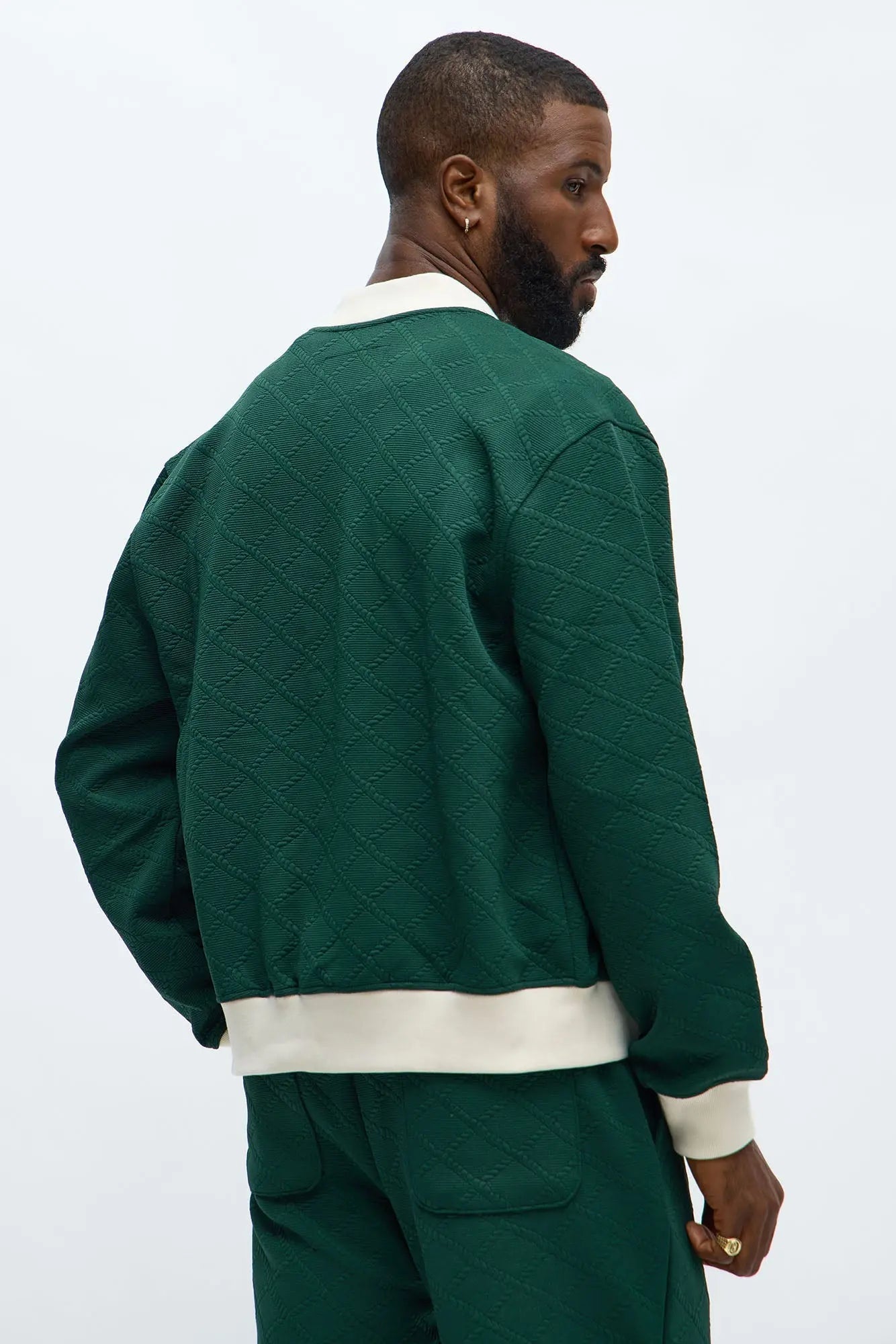 Duke Textured Bomber Jacket - Green