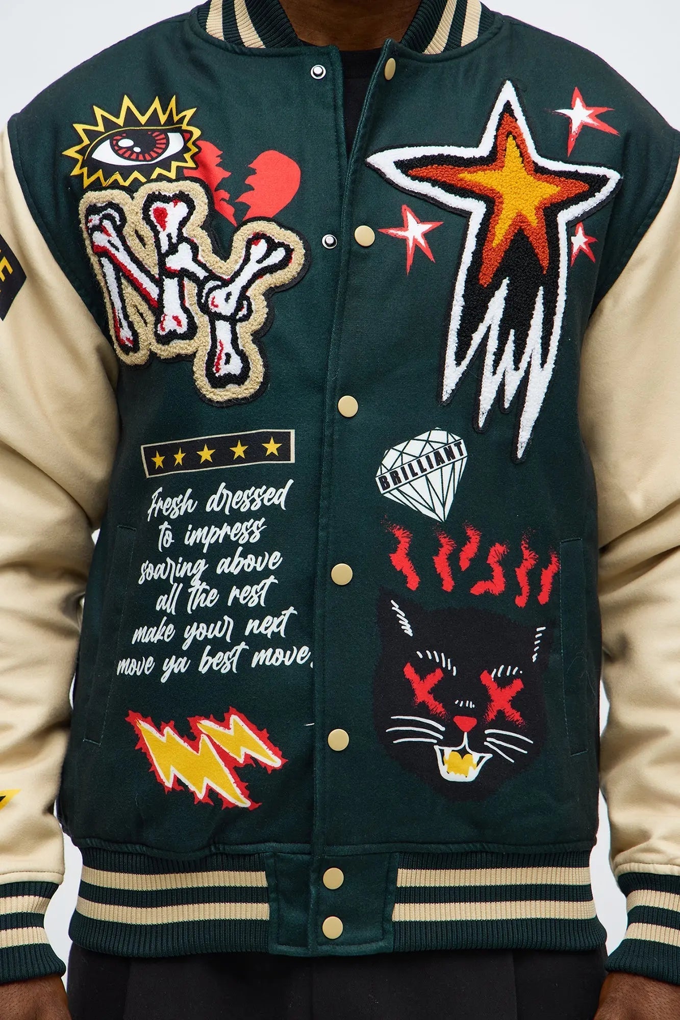 Super Fly Varsity Jacket - Green