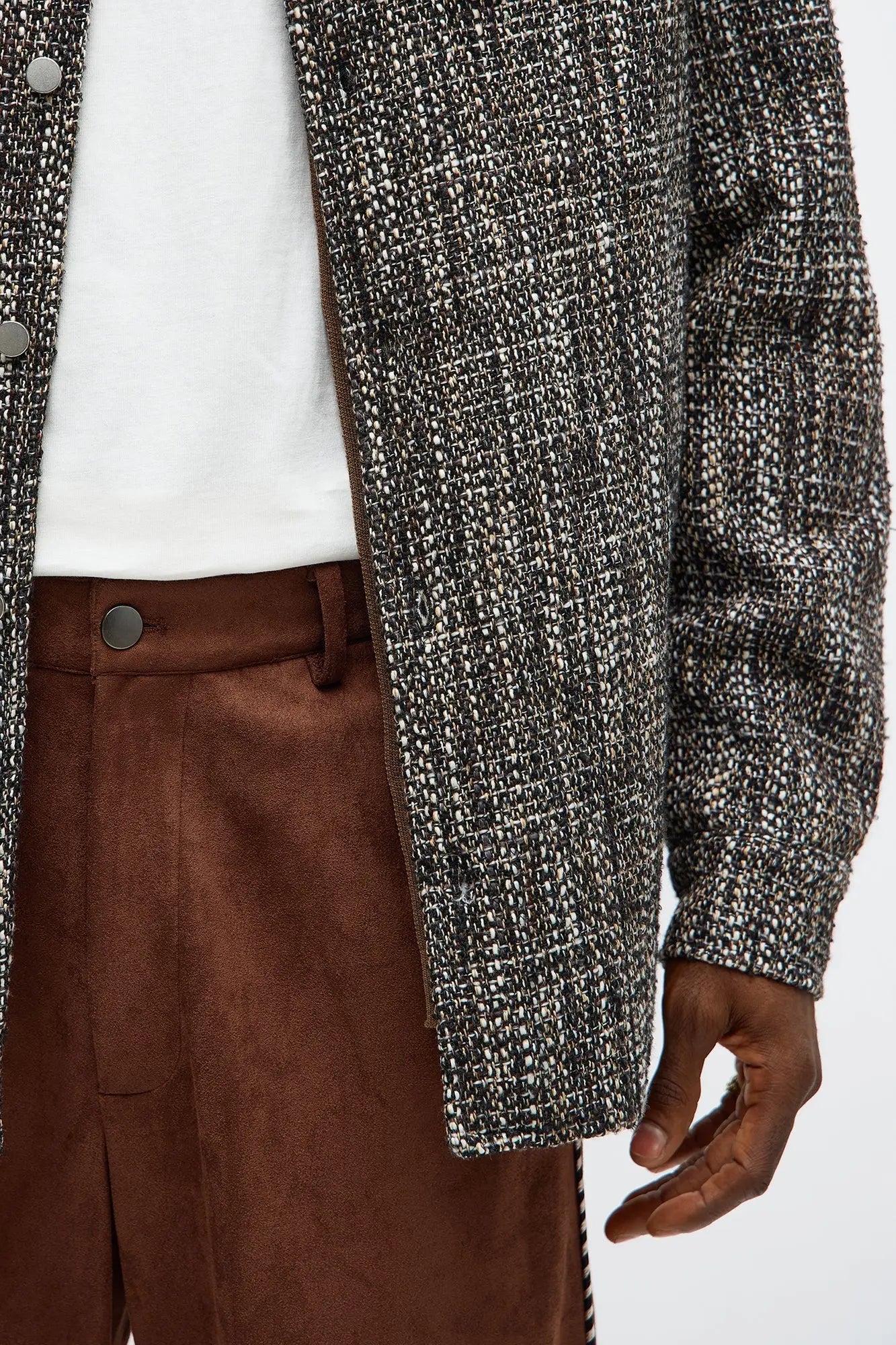 Relaxed Luxe Textured Track Trouser - Brown
