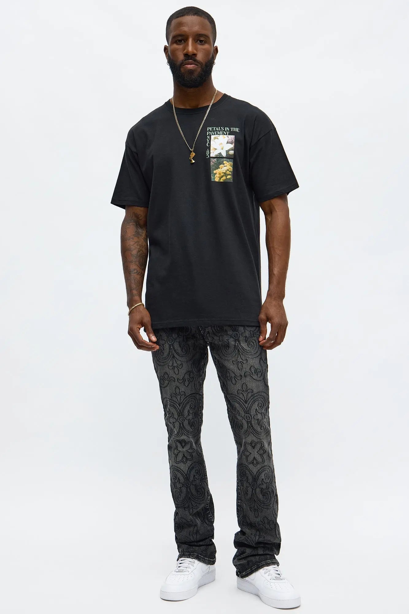Petals Of Life Short Sleeve Tee - Black