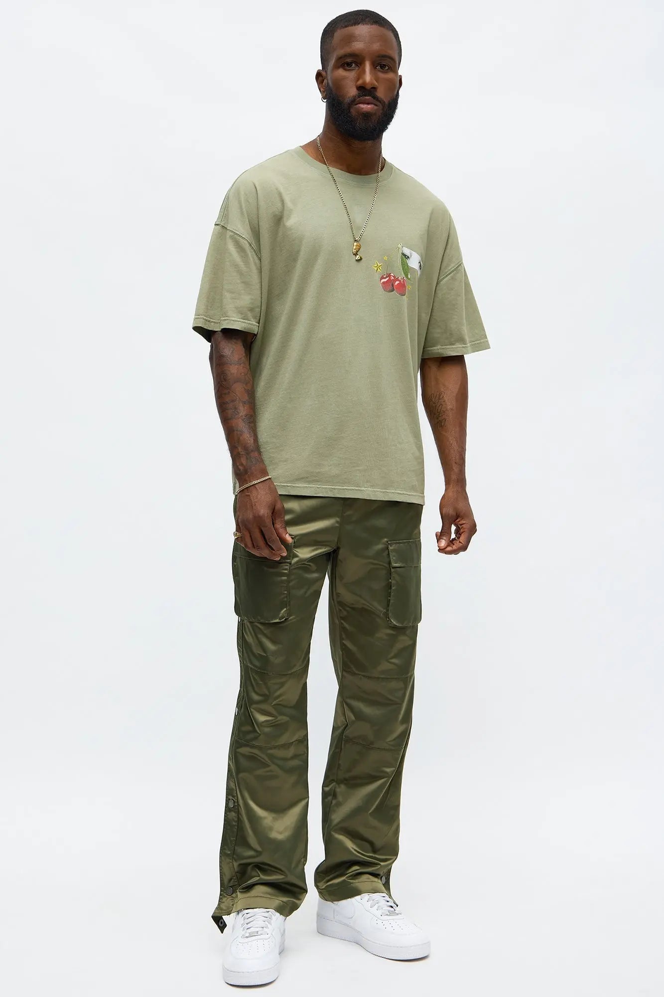 Luck Be A Lady Oversized Short Sleeve Tee - Olive