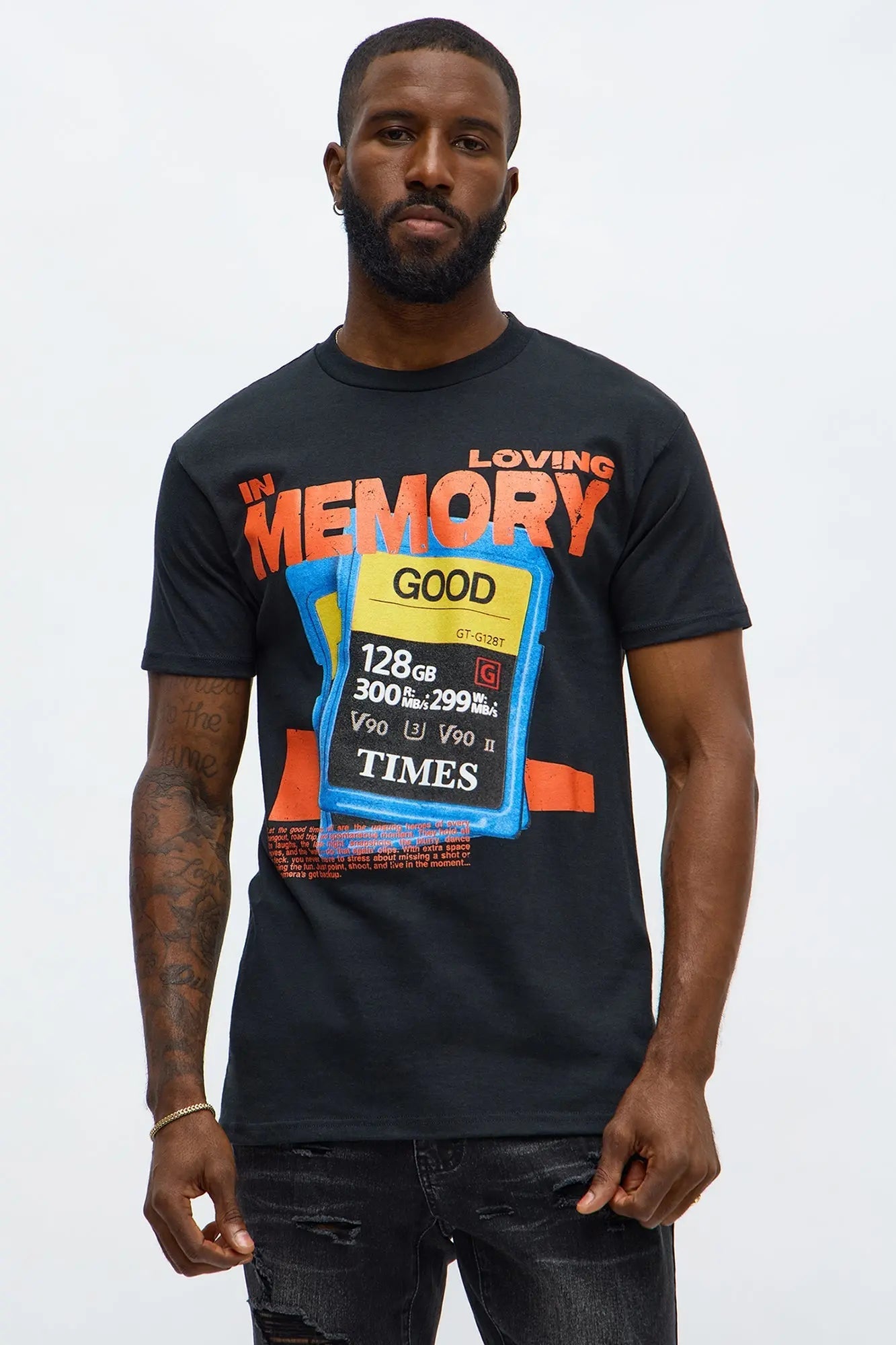 Loving Memory Good Times Short Sleeve Tee - Black Wash