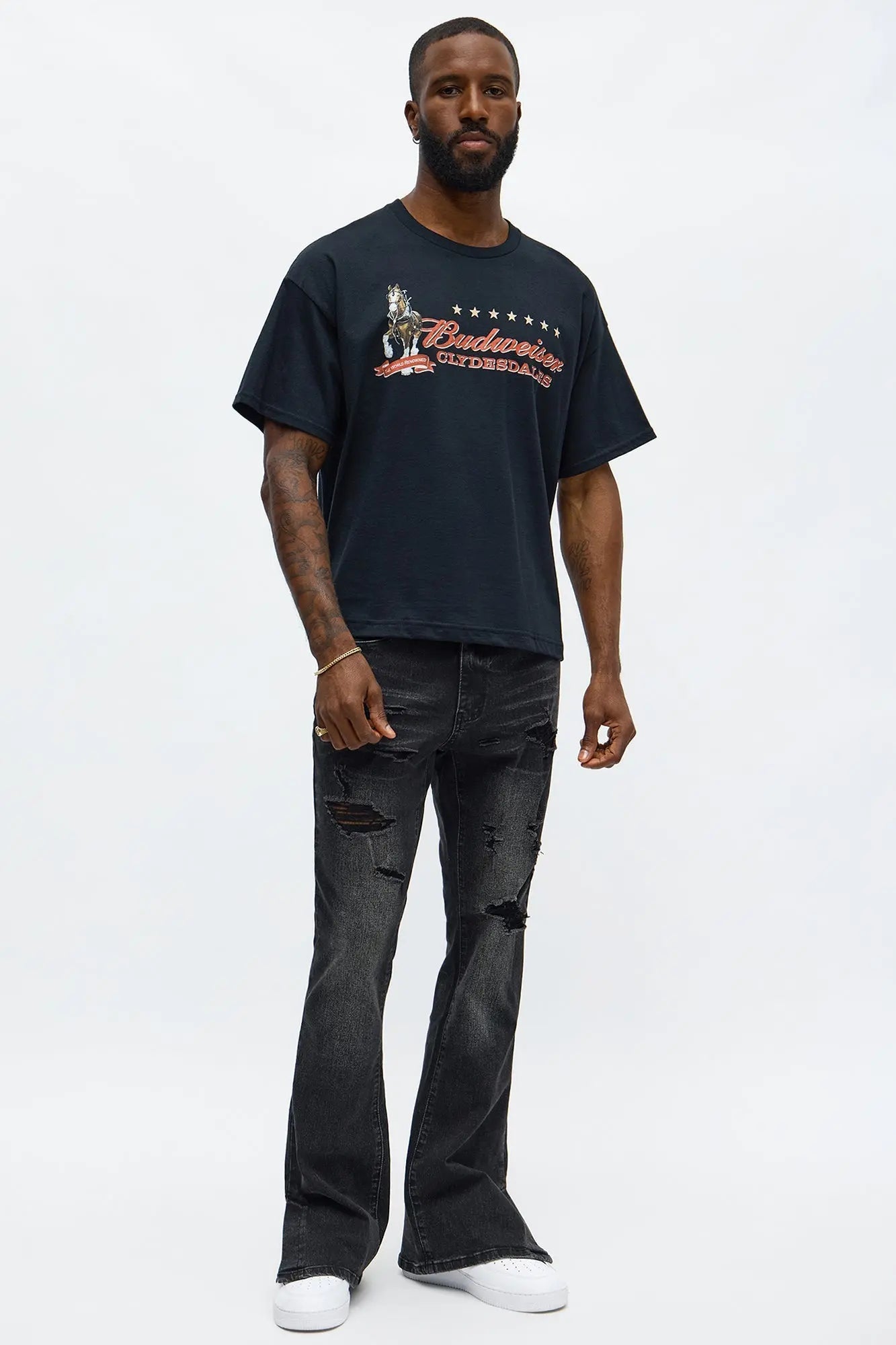 Budweiser This Buds For You Oversized Short Sleeve Tee - Black