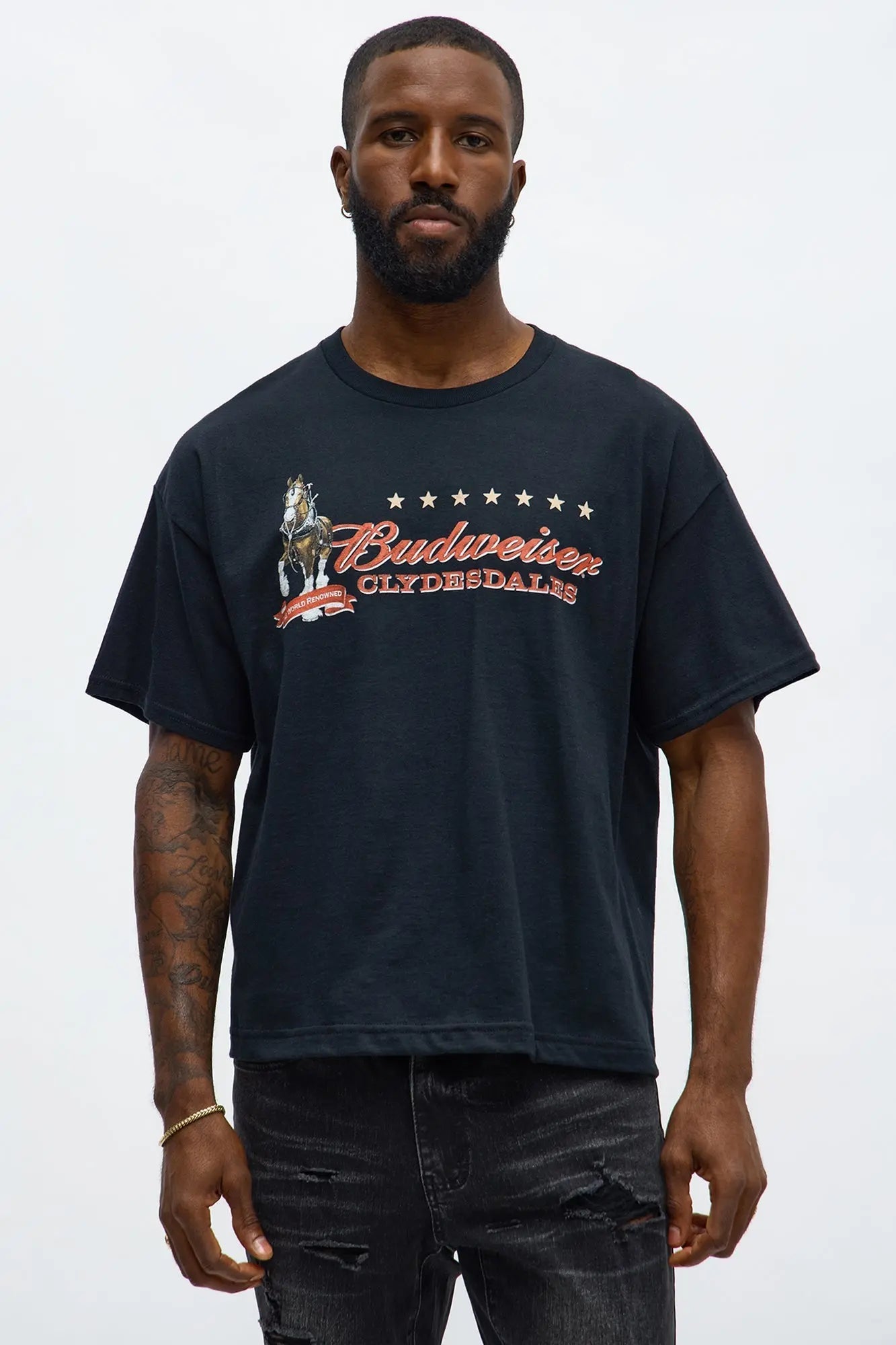 Budweiser This Buds For You Oversized Short Sleeve Tee - Black