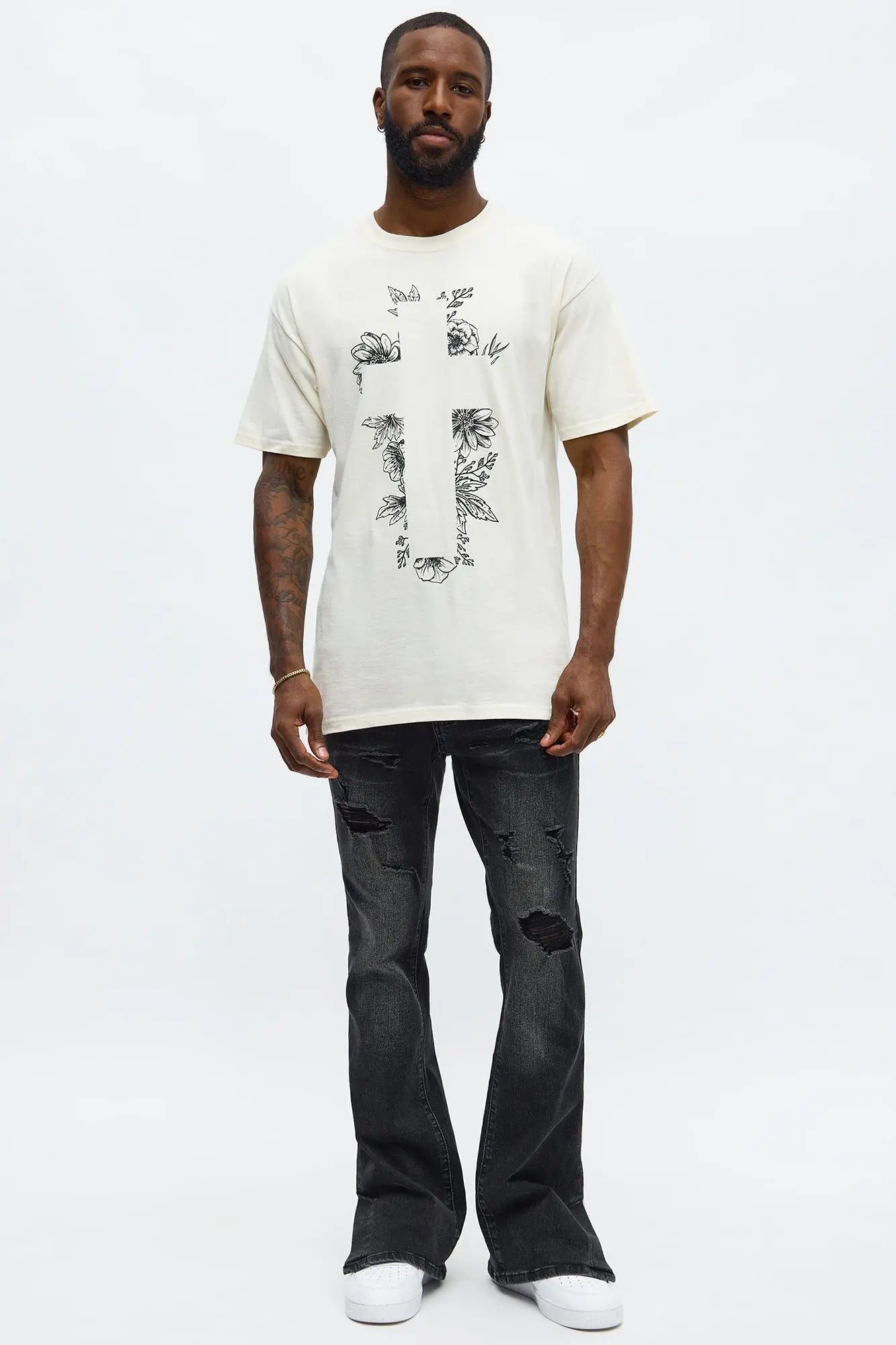 Blessed Flowers Short Sleeve Tee - Natural