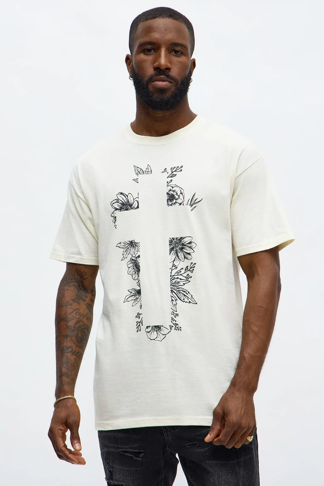 Blessed Flowers Short Sleeve Tee - Natural