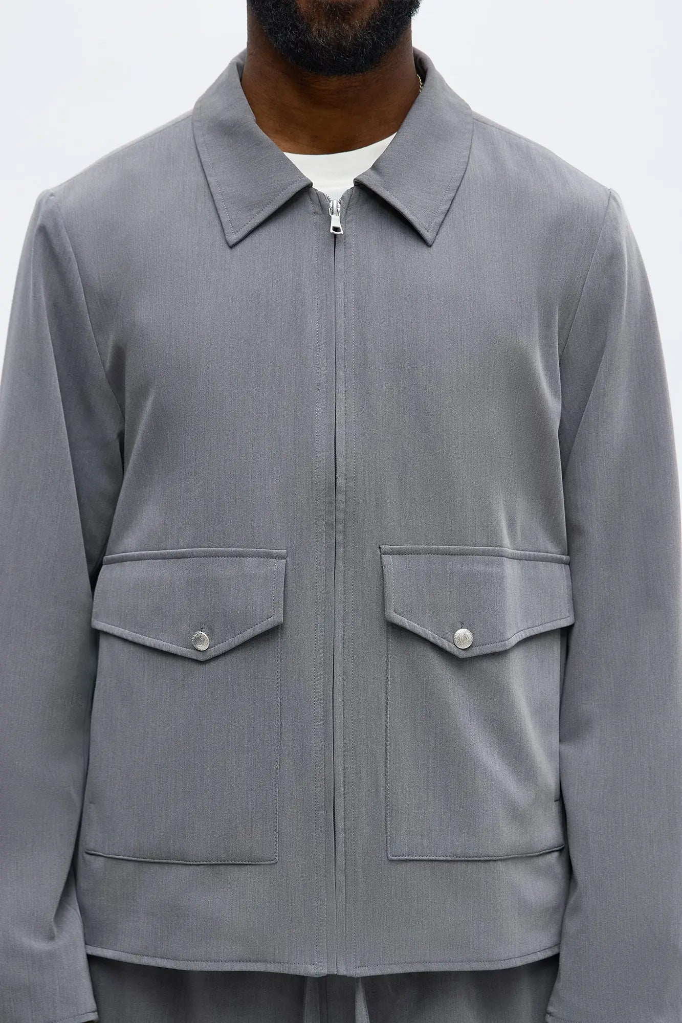 Erod Casual Zip Jacket - Grey