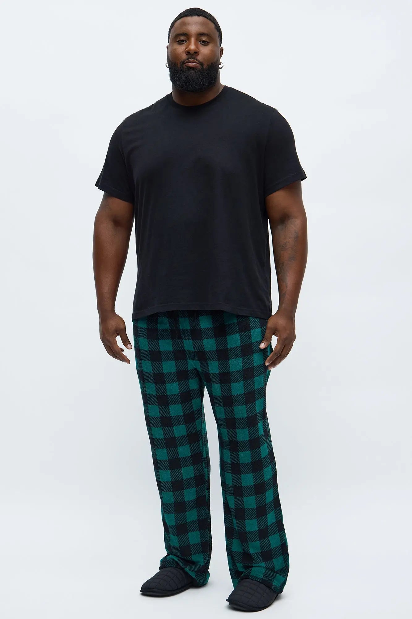 Always Cozy Holiday Lounge Pants - Black/Green