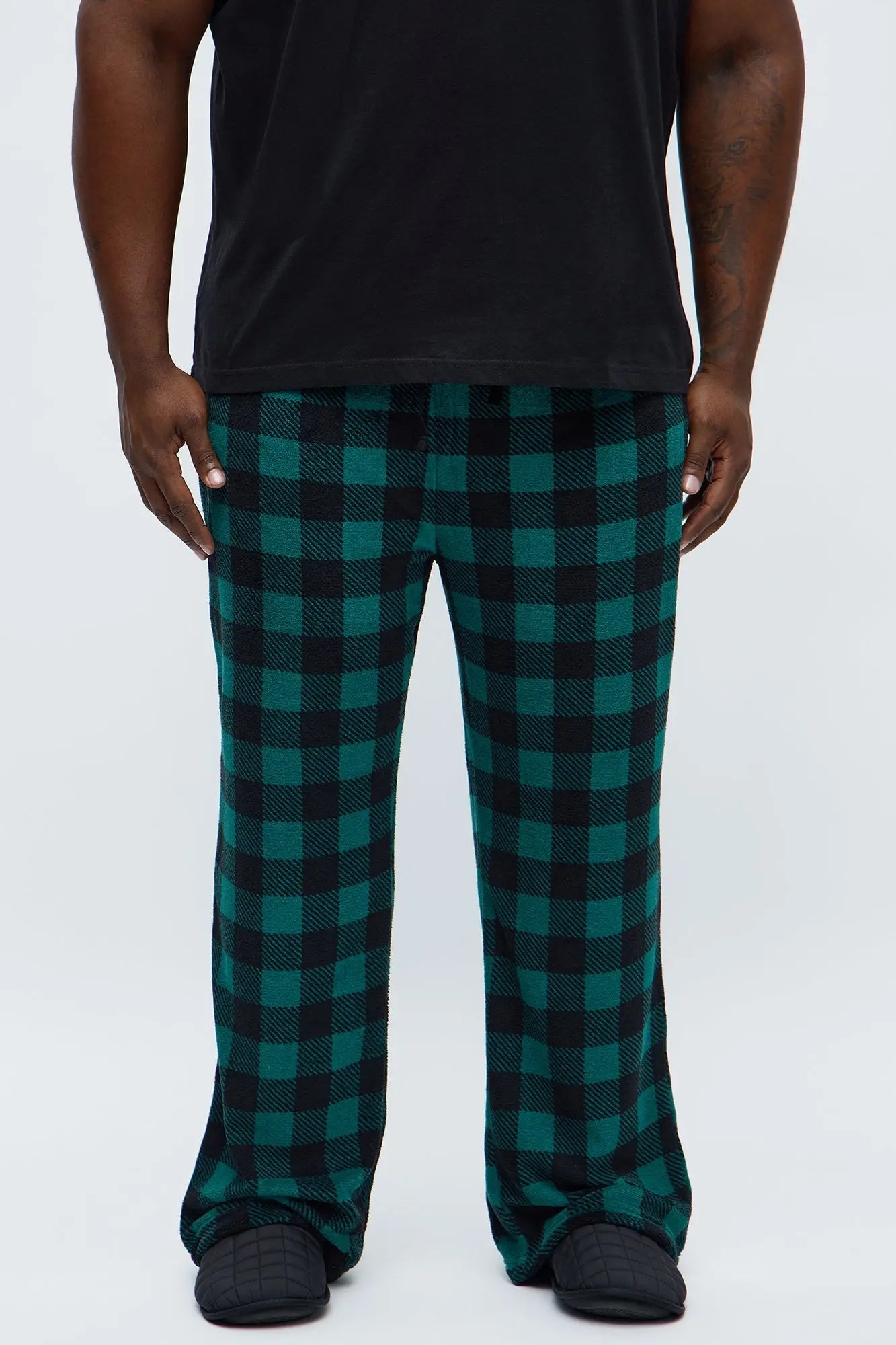 Always Cozy Holiday Lounge Pants - Black/Green