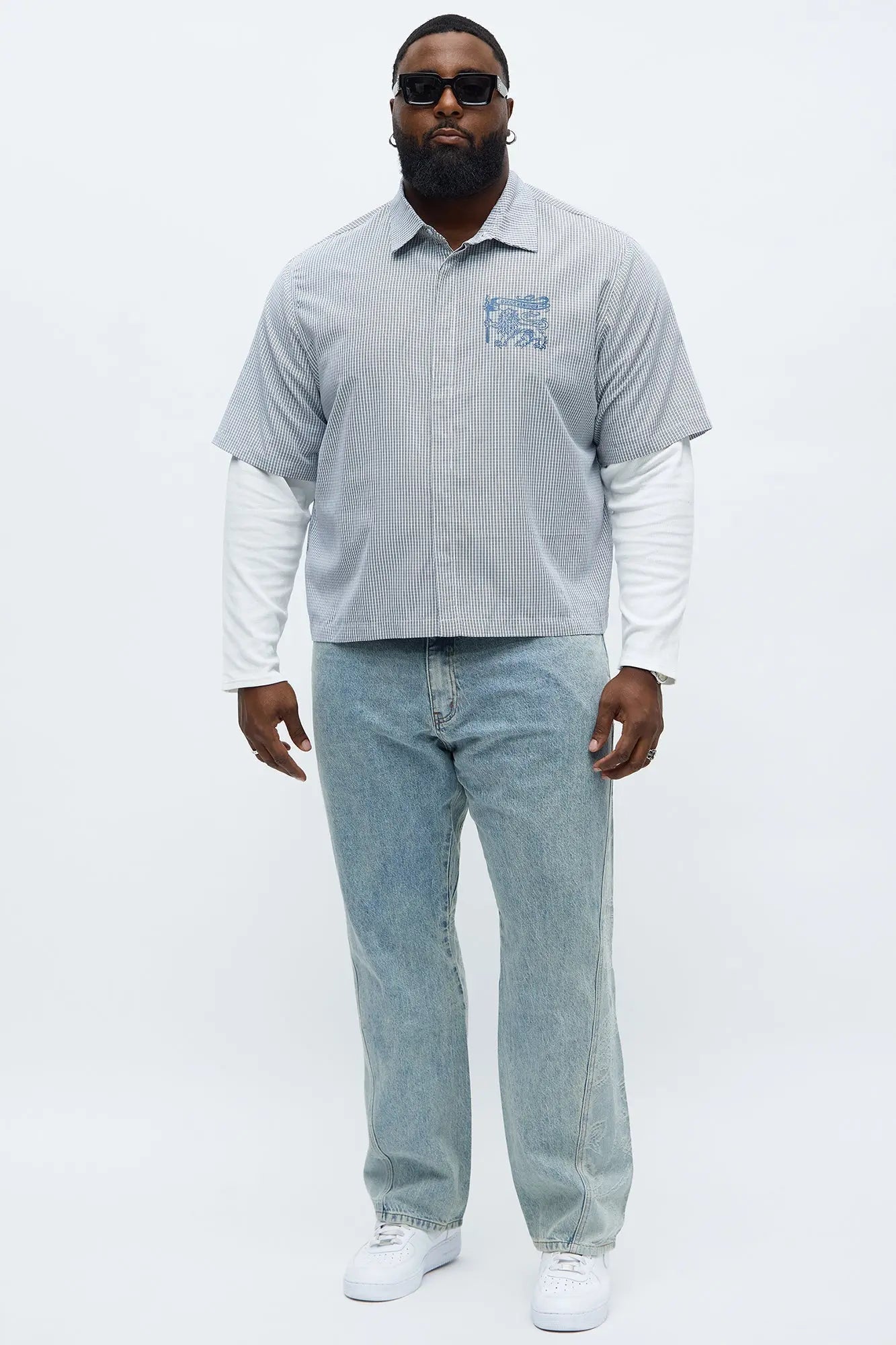 Thermal Creative Studios Button Up Shirt - Blue/combo