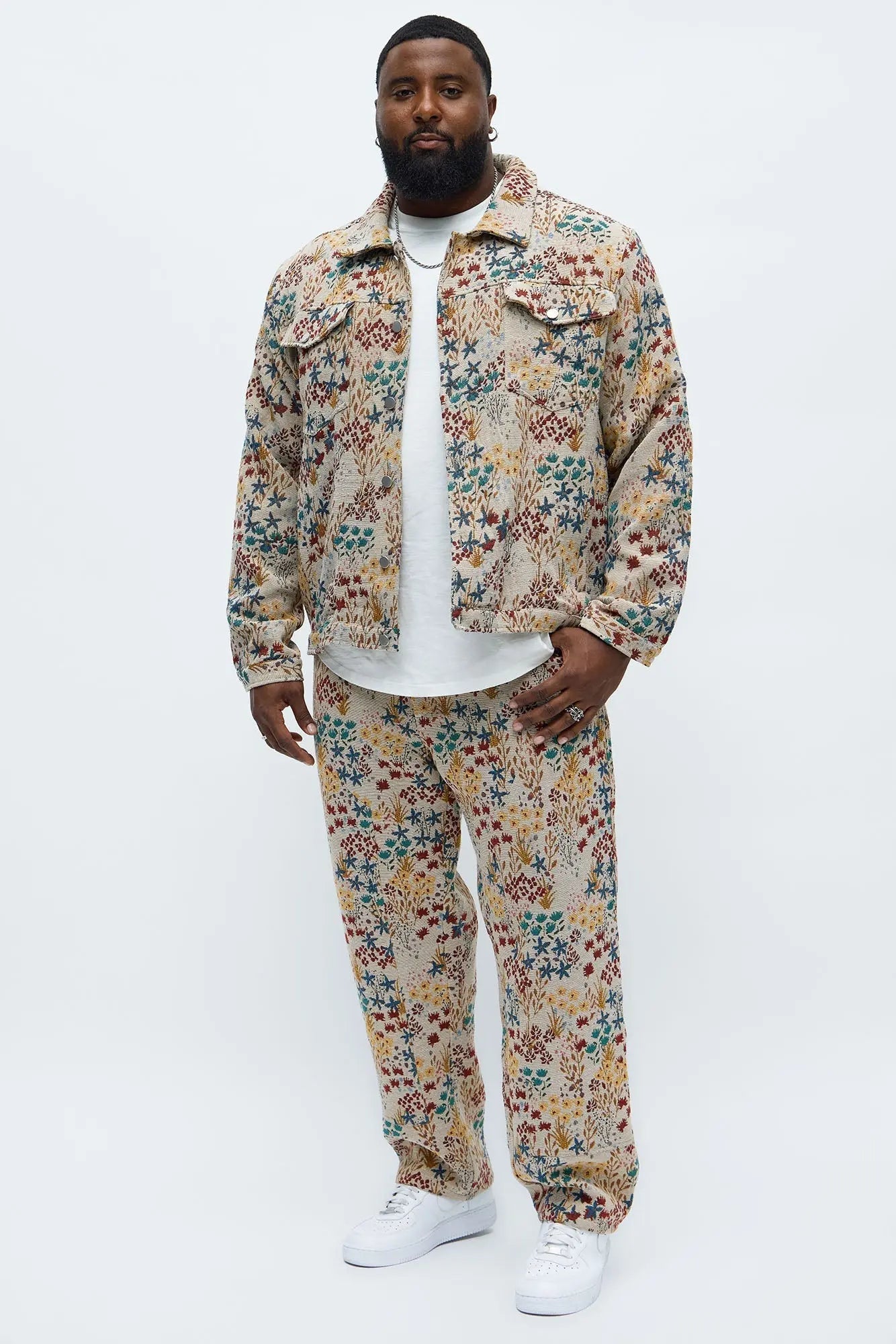 Straight Garden Tapestry Carpenter Pant - Tan/Multi