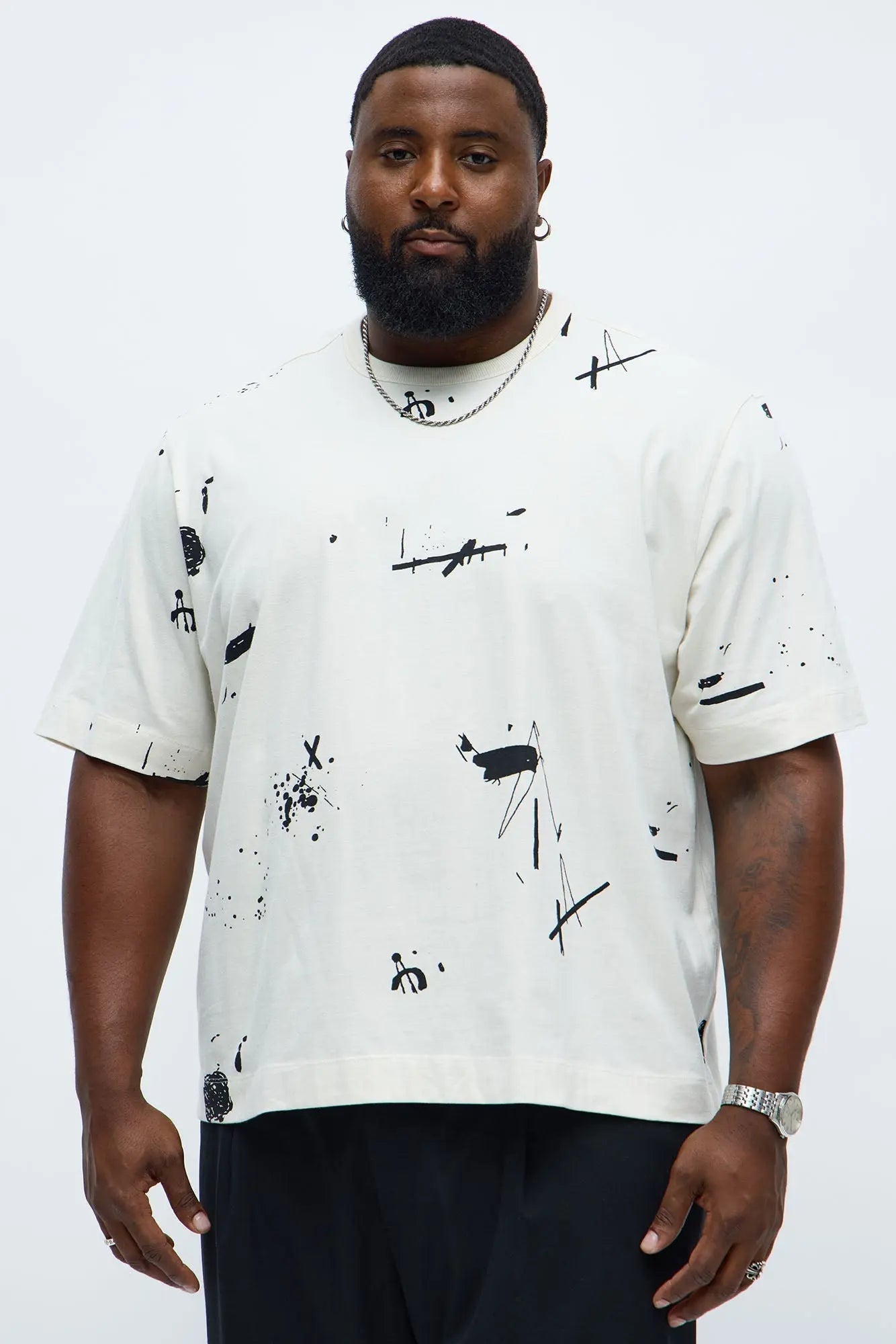 Paint Splatter Tee - Cream