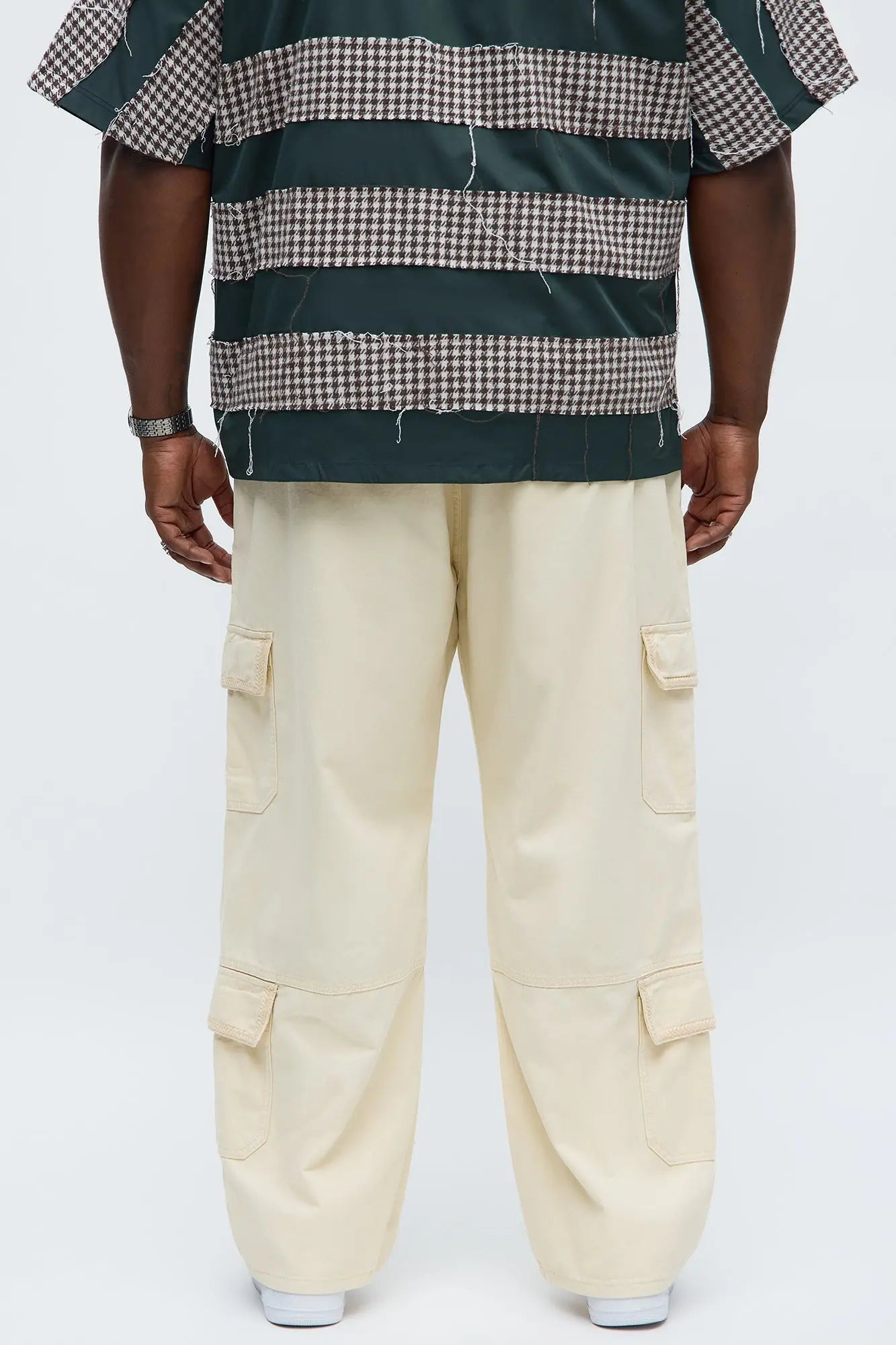 Baggy Chain Stitch Cargo Pant - Khaki