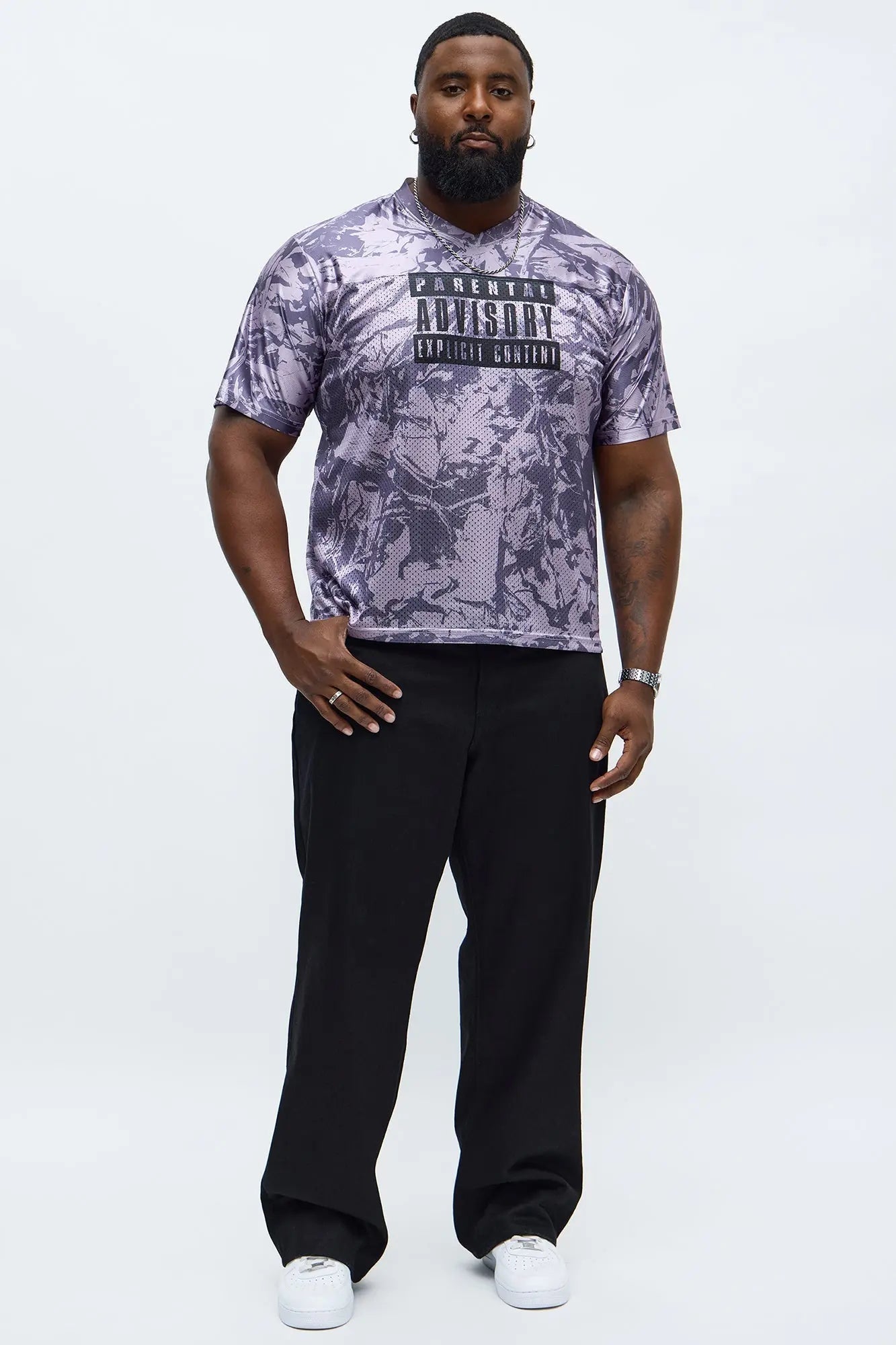 Parental Advisory Tree Camo Mesh Jersey - Grey