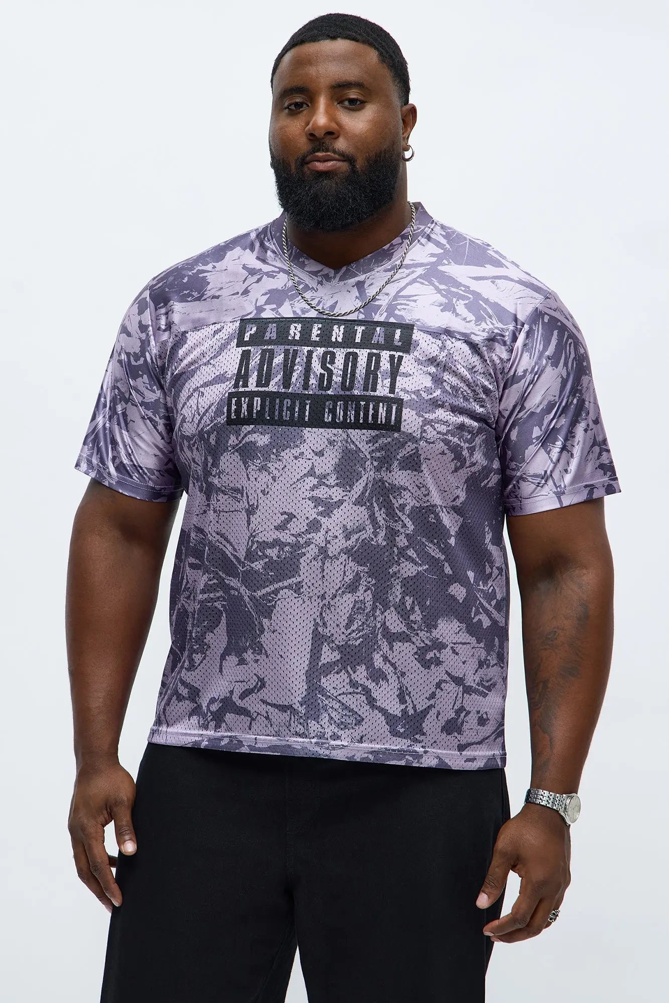 Parental Advisory Tree Camo Mesh Jersey - Grey