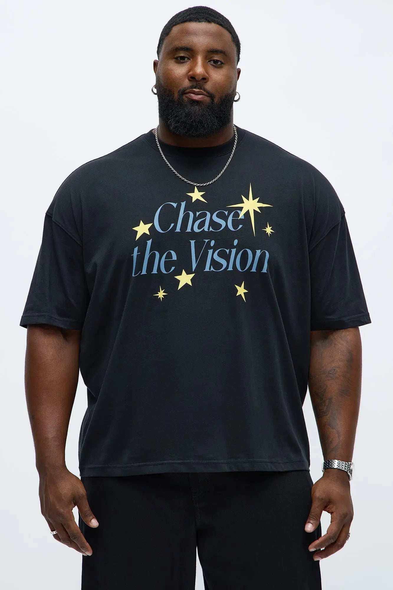 Chase The Vision Oversized Short Sleeve Tee - Black